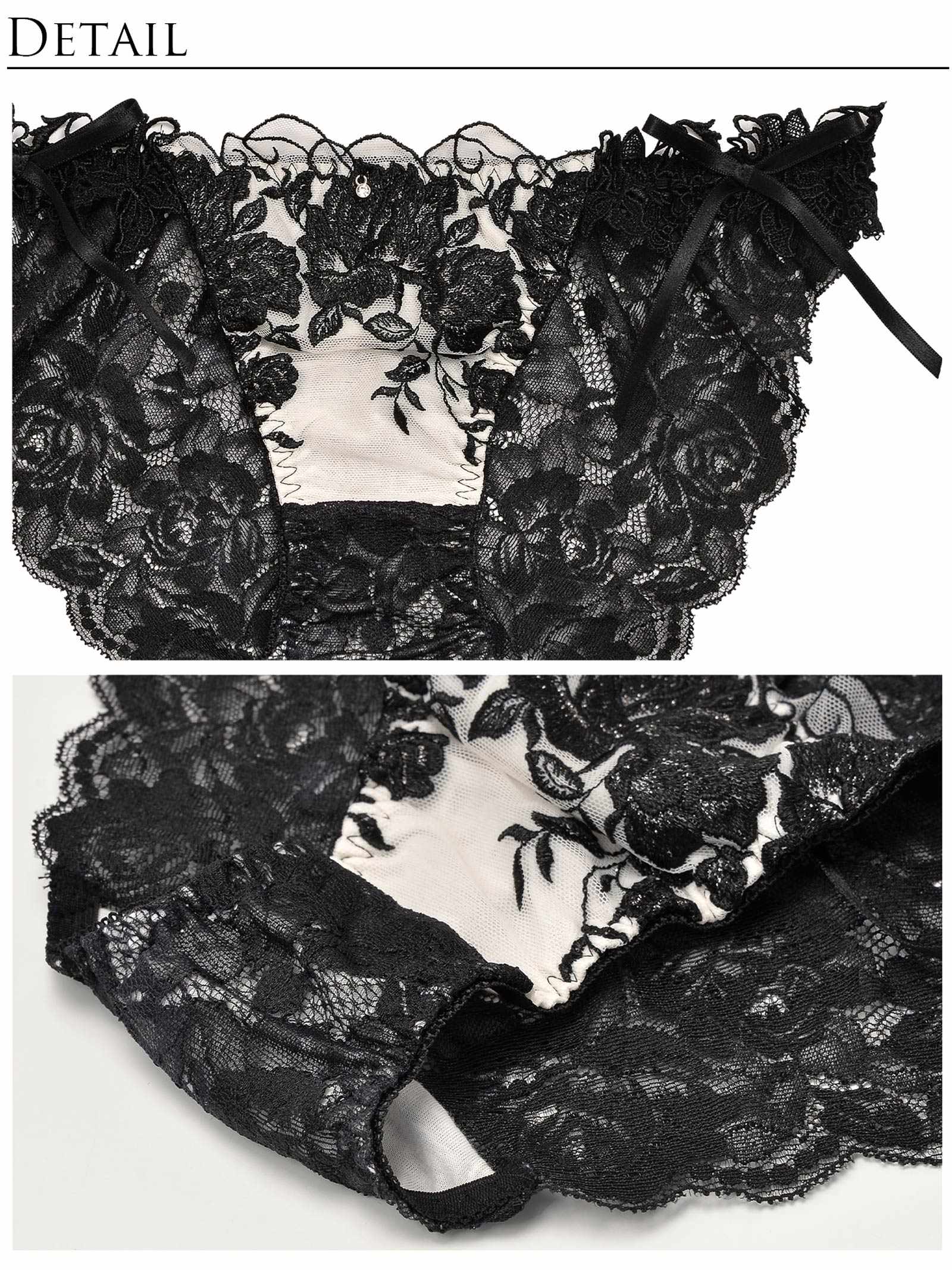 11/11新作!【明日花キララプロデュース/WhipBunny】Gorgeous Shine Rose Bra&Shorts / Black ゴージャスシャインローズブラ&ショーツ / ブラック