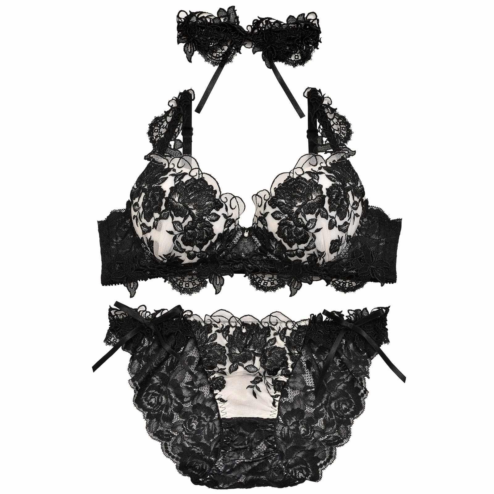 【明日花キララプロデュース/WhipBunny】Gorgeous Shine Rose Bra&Shorts / Black ゴージャスシャインローズブラ&ショーツ / ブラック - 【公式】247Lingerie