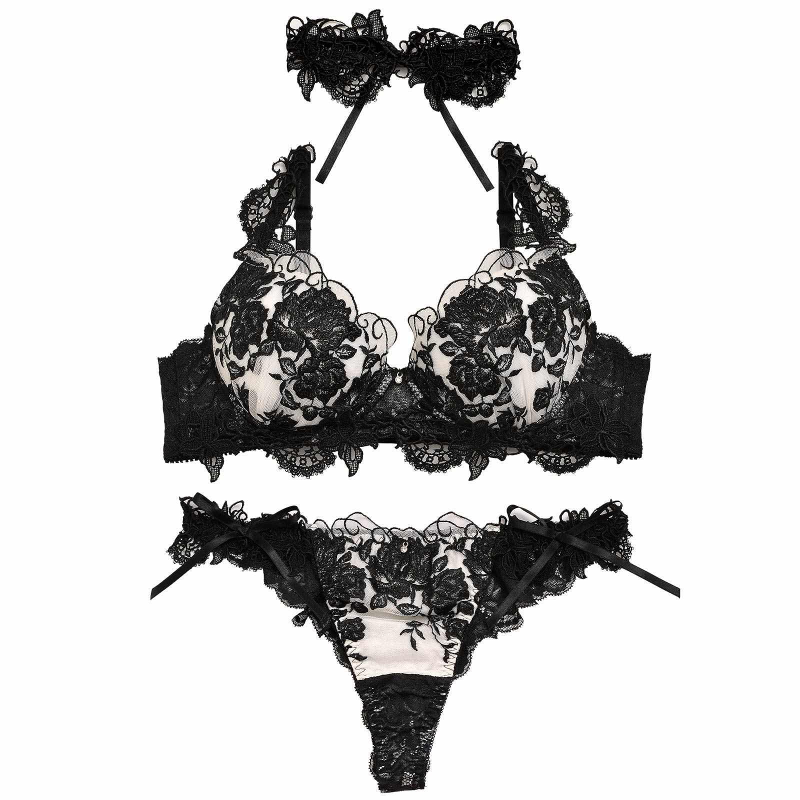 【明日花キララプロデュース/WhipBunny】Gorgeous Shine Rose Bra&T-back / Black ゴージャスシャインローズブラ&Tバック / ブラック - 【公式】247Lingerie