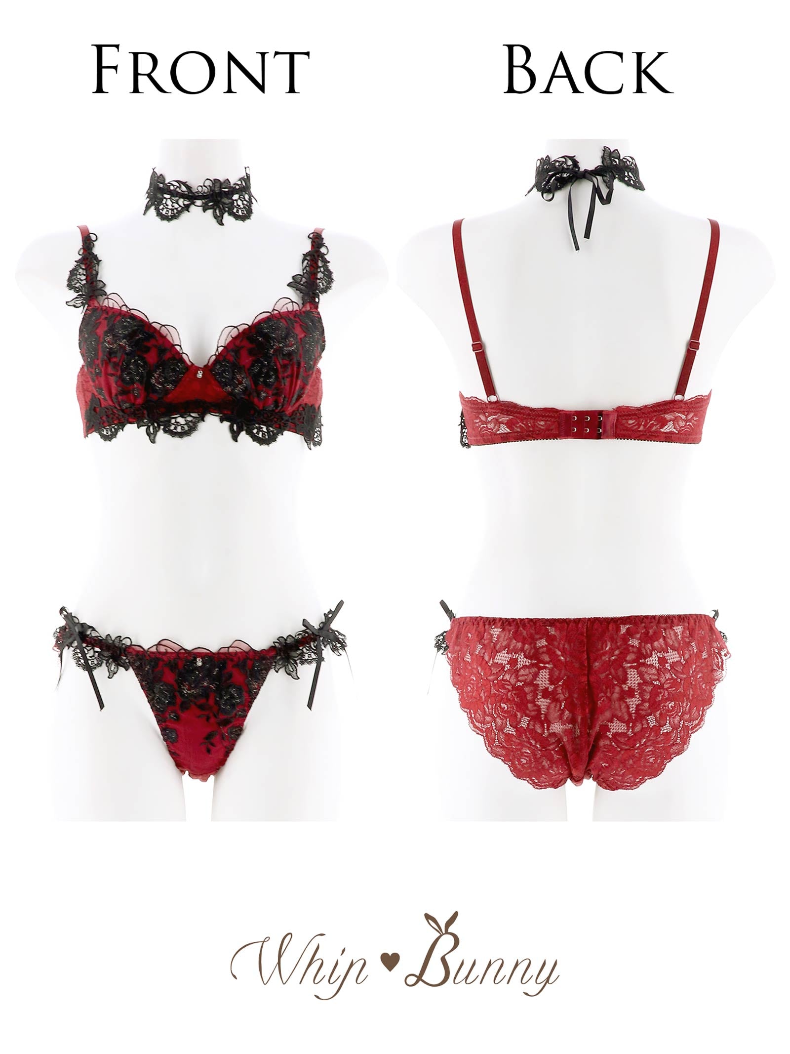 6/30新作!【明日花キララプロデュース/WhipBunny】Gorgeous Shine Rose Bra&Shorts / Bordeaux ゴージャスシャインローズブラ&ショーツ / ボルドー