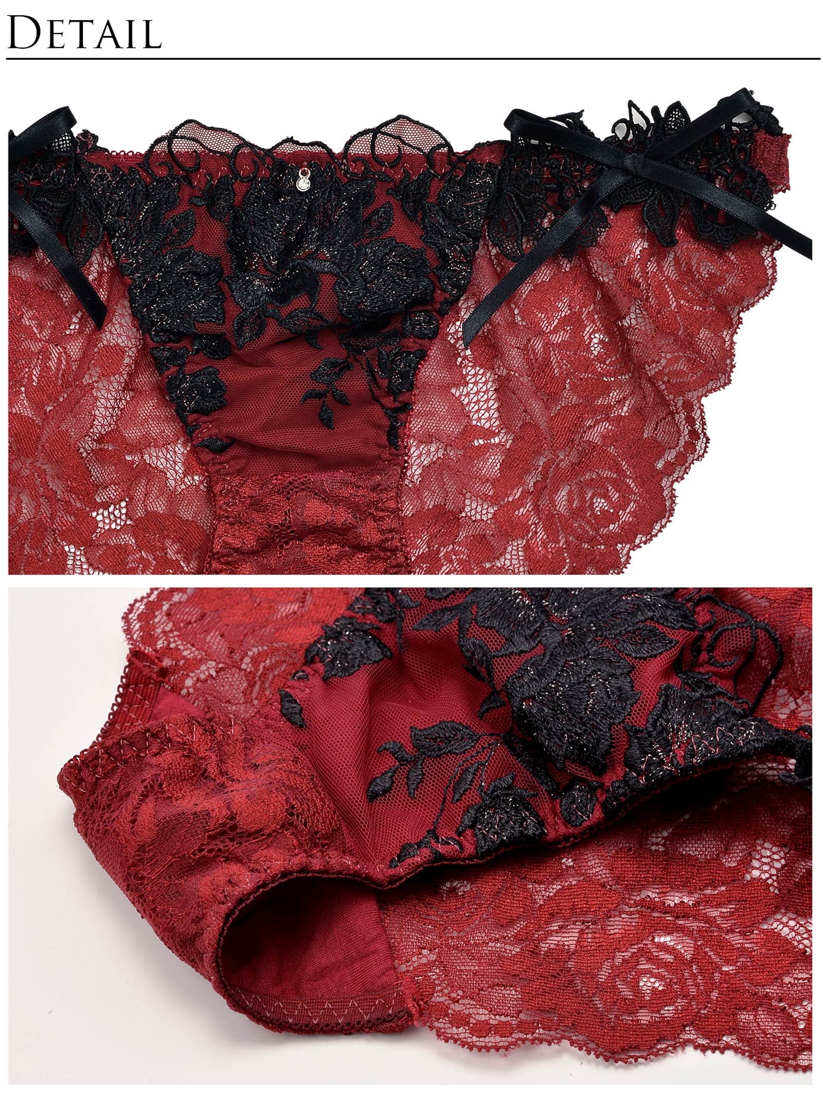 6/30新作!【明日花キララプロデュース/WhipBunny】Gorgeous Shine Rose Bra&Shorts / Bordeaux ゴージャスシャインローズブラ&ショーツ / ボルドー