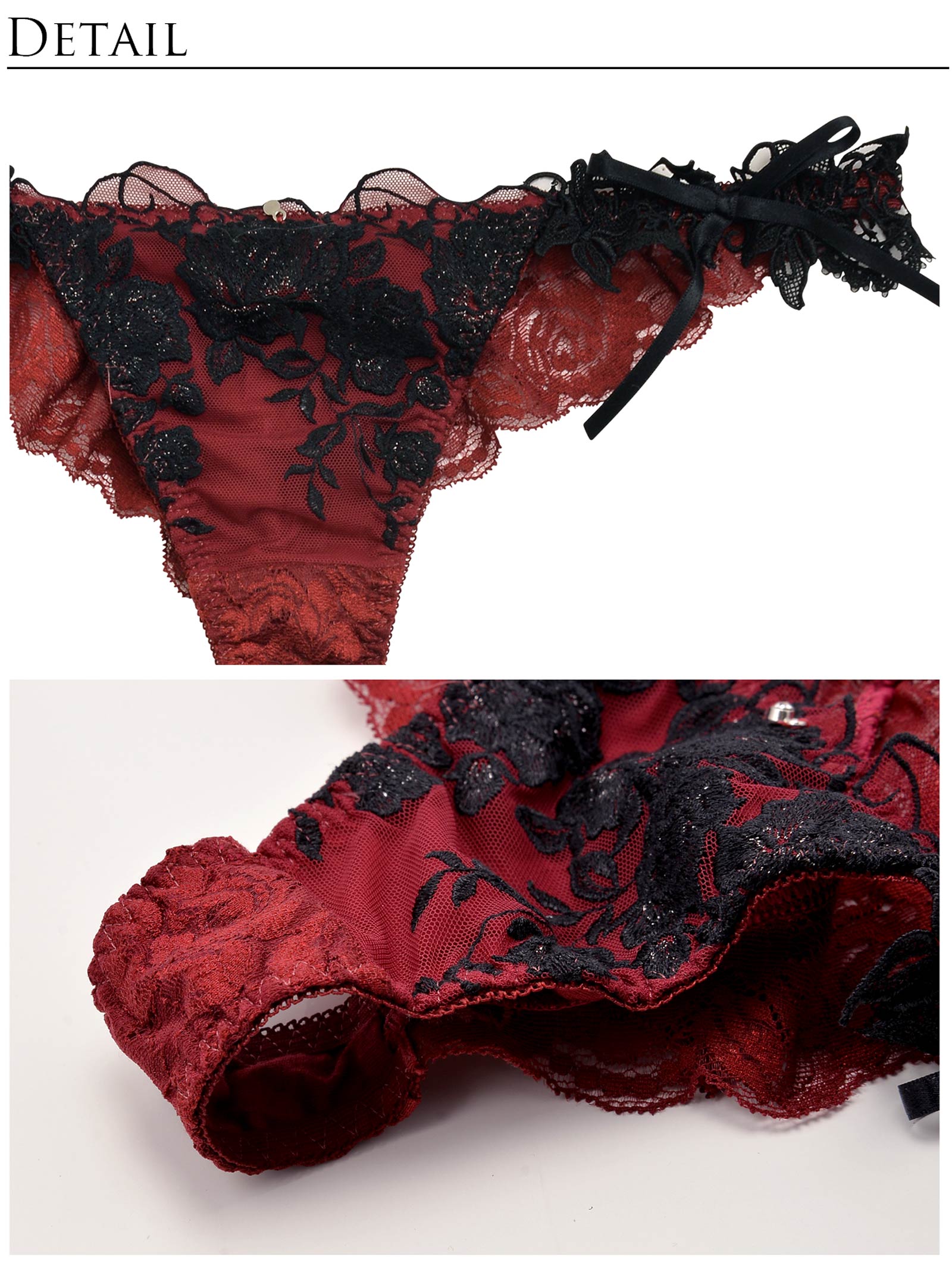 6/30新作!【明日花キララプロデュース/WhipBunny】Gorgeous Shine Rose Bra&T-back / Bordeaux ゴージャスシャインローズブラ&Tバック / ボルドー