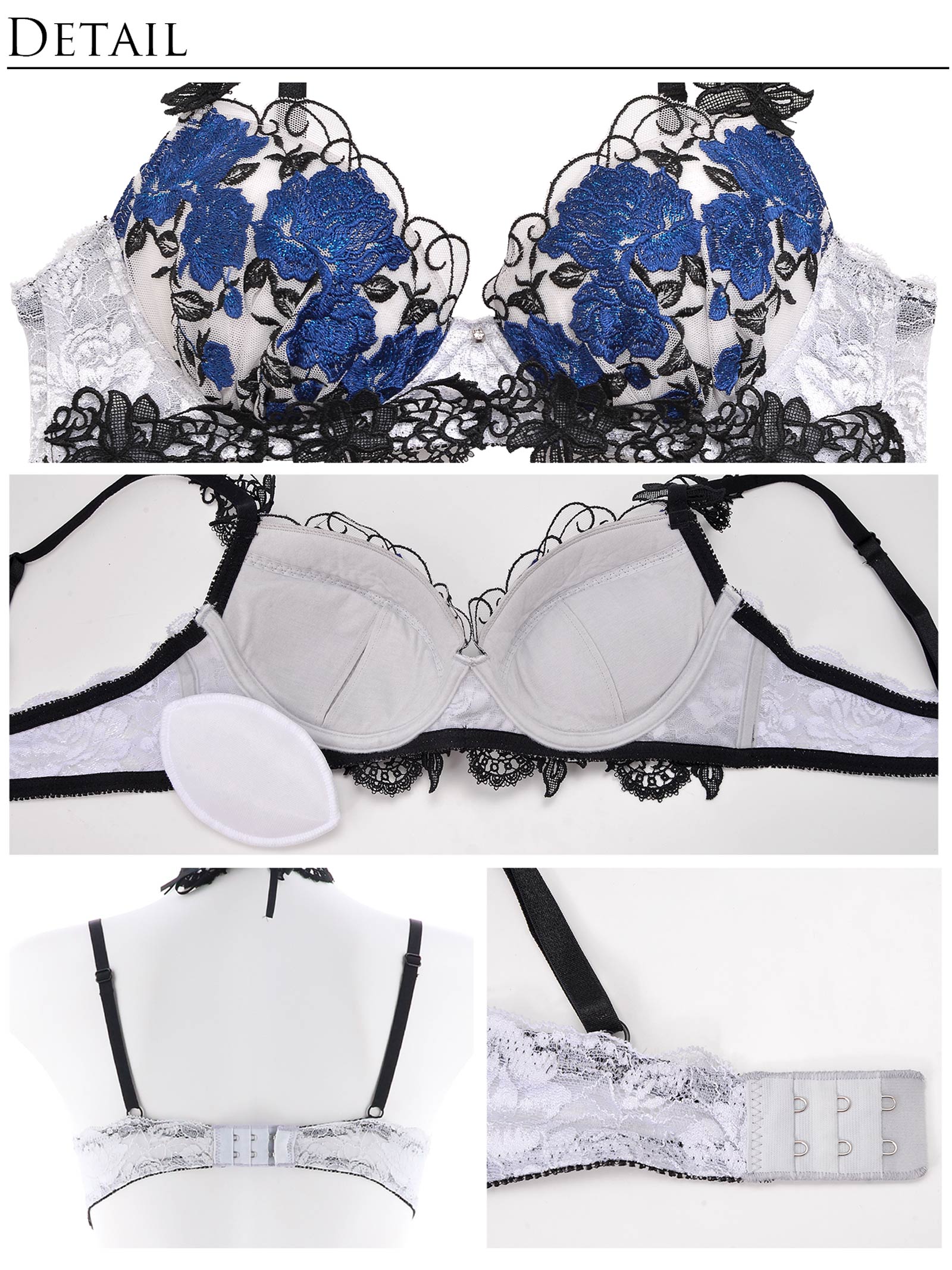 8/14新作!Gorgeous Shine Rose Choker Bra&Shorts / Blue ゴージャスシャインローズチョーカーブラ&ショーツ / ブルー
