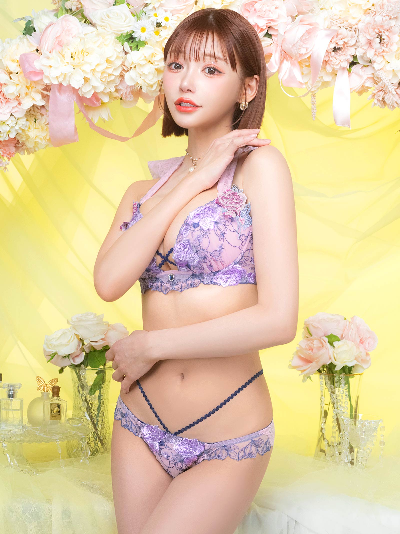 3/6新作!【明日花キララプロデュース/WhipBunny】シャイニーグロスローズブラ&ショーツ/ピンク