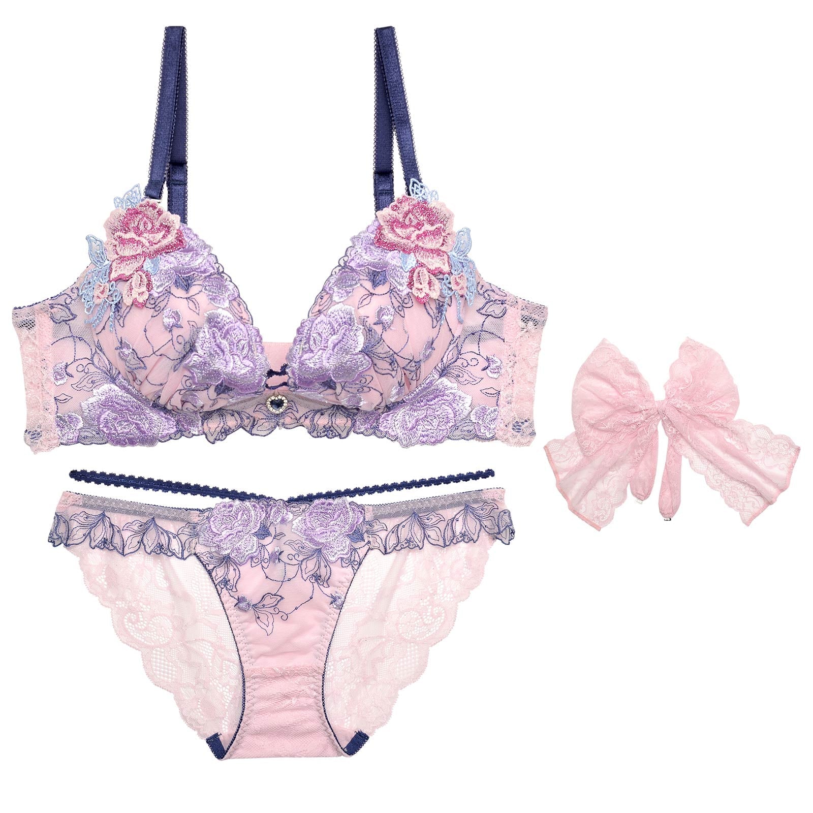 【明日花キララプロデュース/WhipBunny】シャイニーグロスローズブラ&ショーツ/ピンク