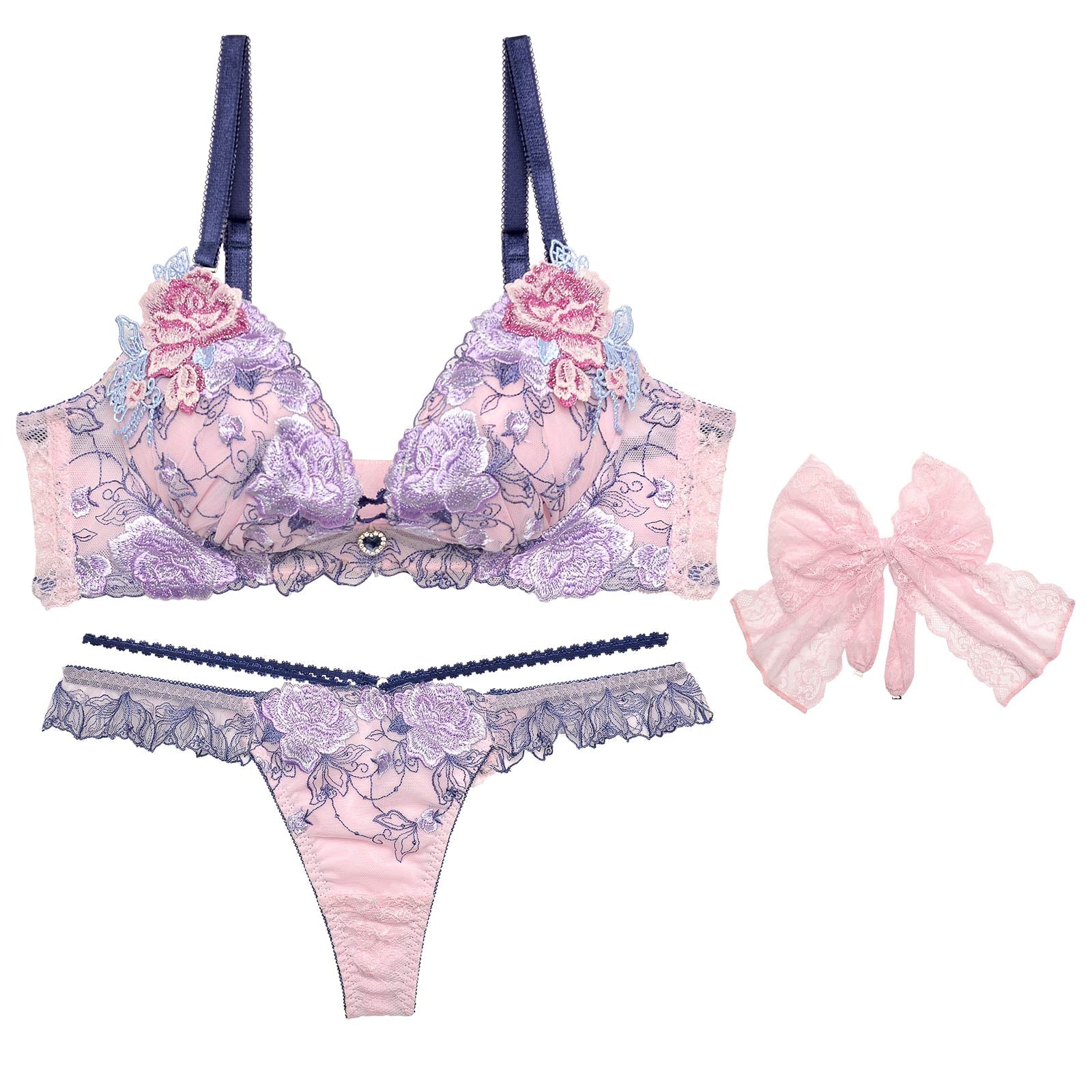 【明日花キララプロデュース/WhipBunny】 シャイニーグロスローズブラ&Tバック/ピンク