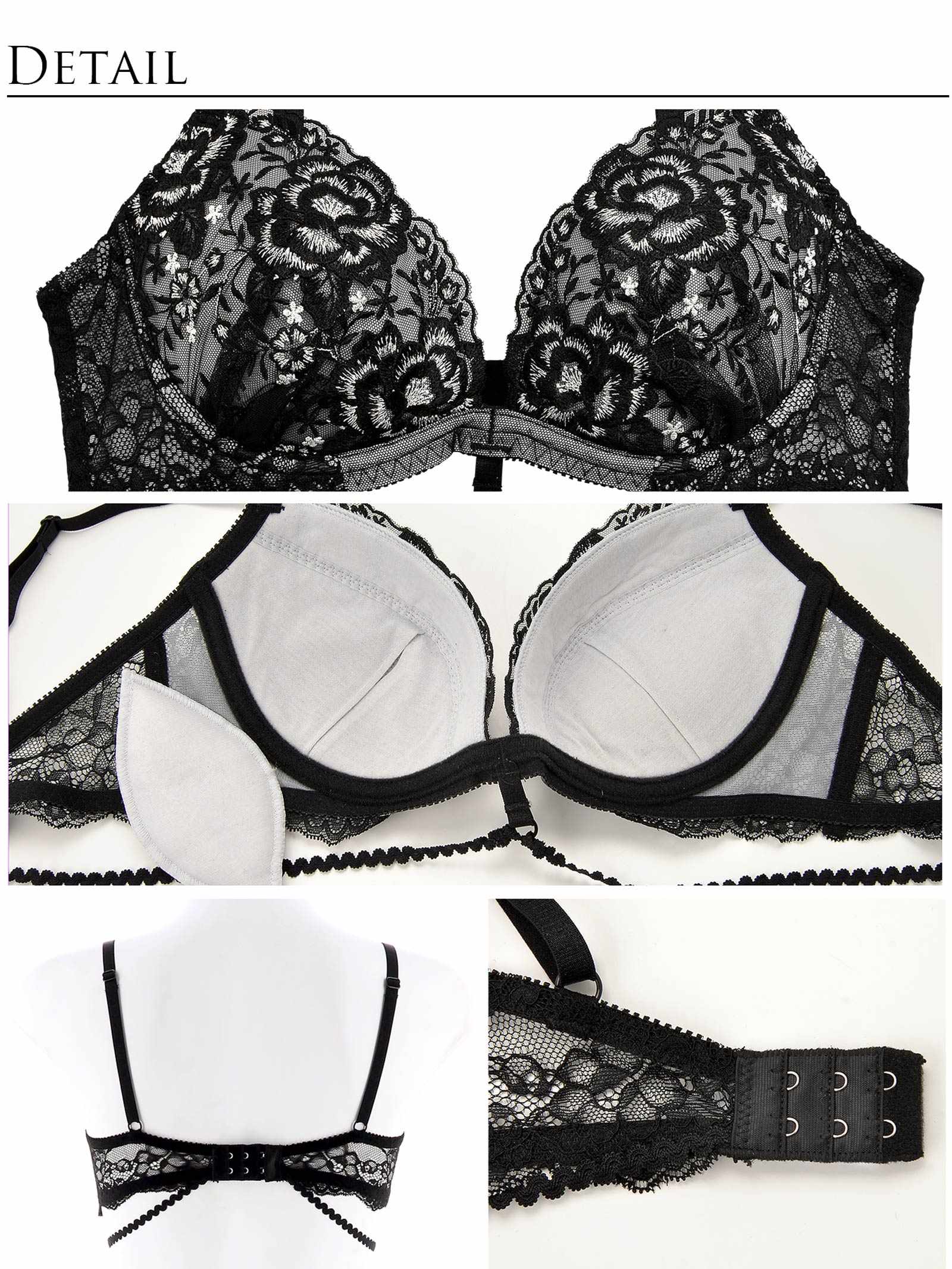 【予約:7/4頃より順次発送】6/22新作!【明日花キララ着用/WhipBunny】シマーフラワーストリング ブラ&Tバック / ブラック