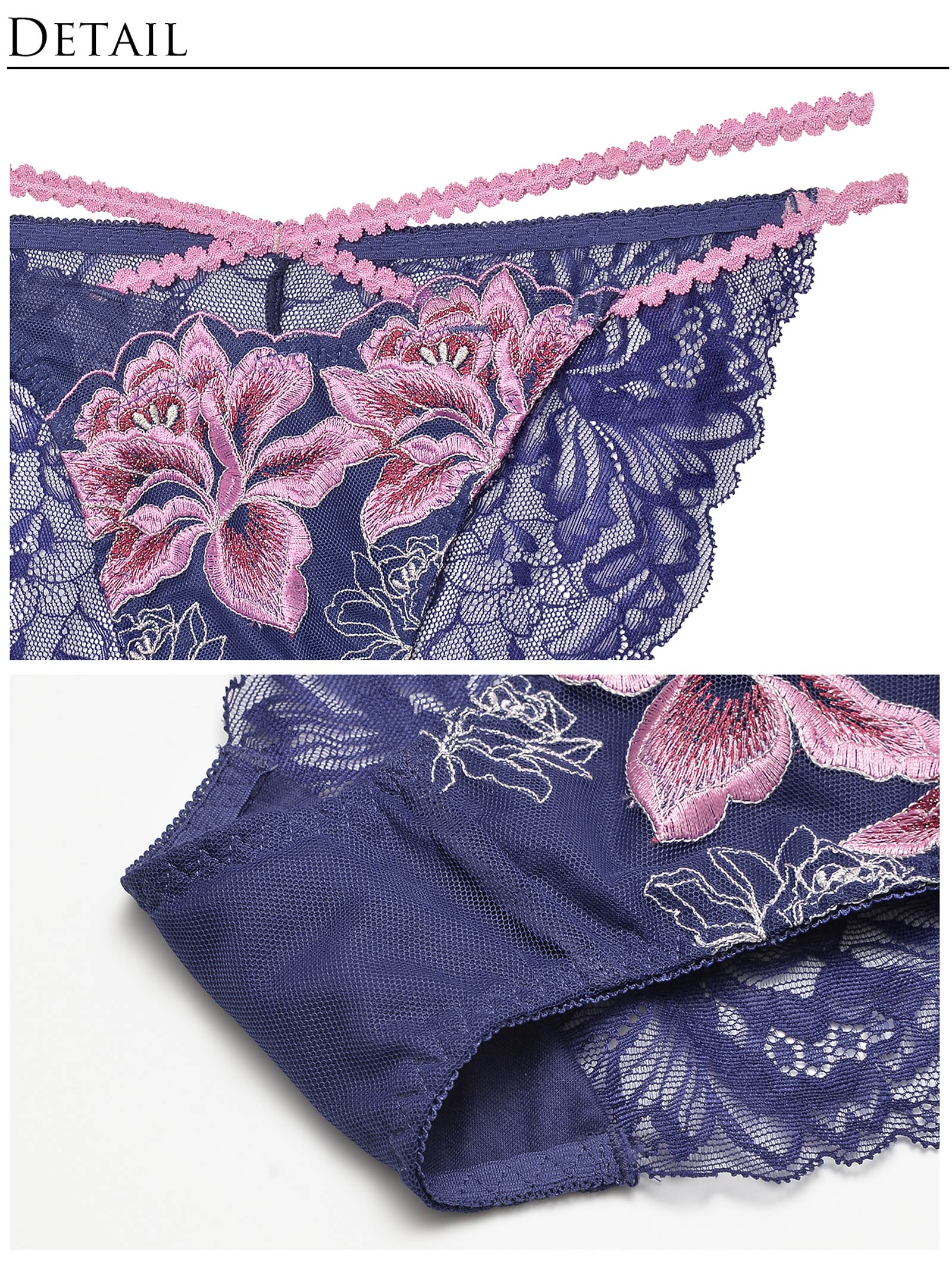 11/1新作!【明日花キララプロデュース/WhipBunny】Gretel Rose Cord Bra&Shorts / Navy グレーテルローズコードブラ&ショーツ / ネイビー