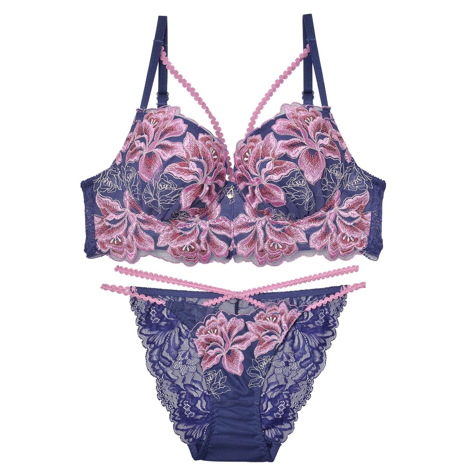 【明日花キララプロデュース/WhipBunny】Gretel Rose Cord Bra&Shorts / Navy グレーテルローズコードブラ&ショーツ / ネイビー