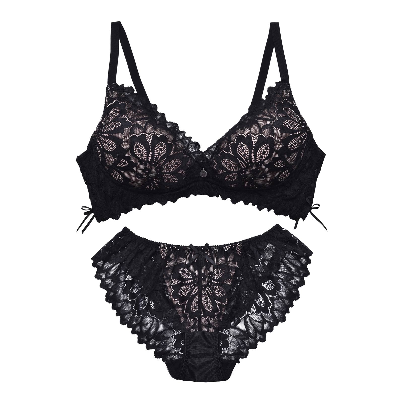 【Rちゃんプロデュース/LEMURA】Relax Lace Lingerie-フルバックセット-