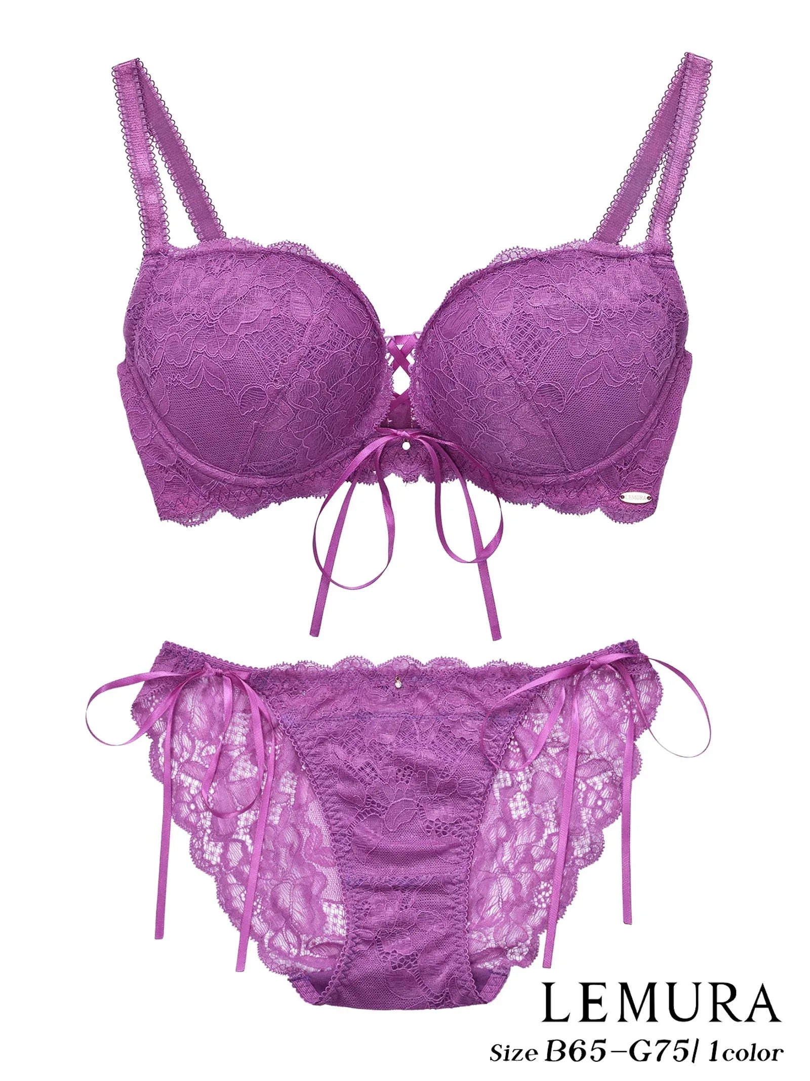【LEMURA】LaceUp Ribbon Lingerie-フルバックセット- - 【公式】247Lingerie