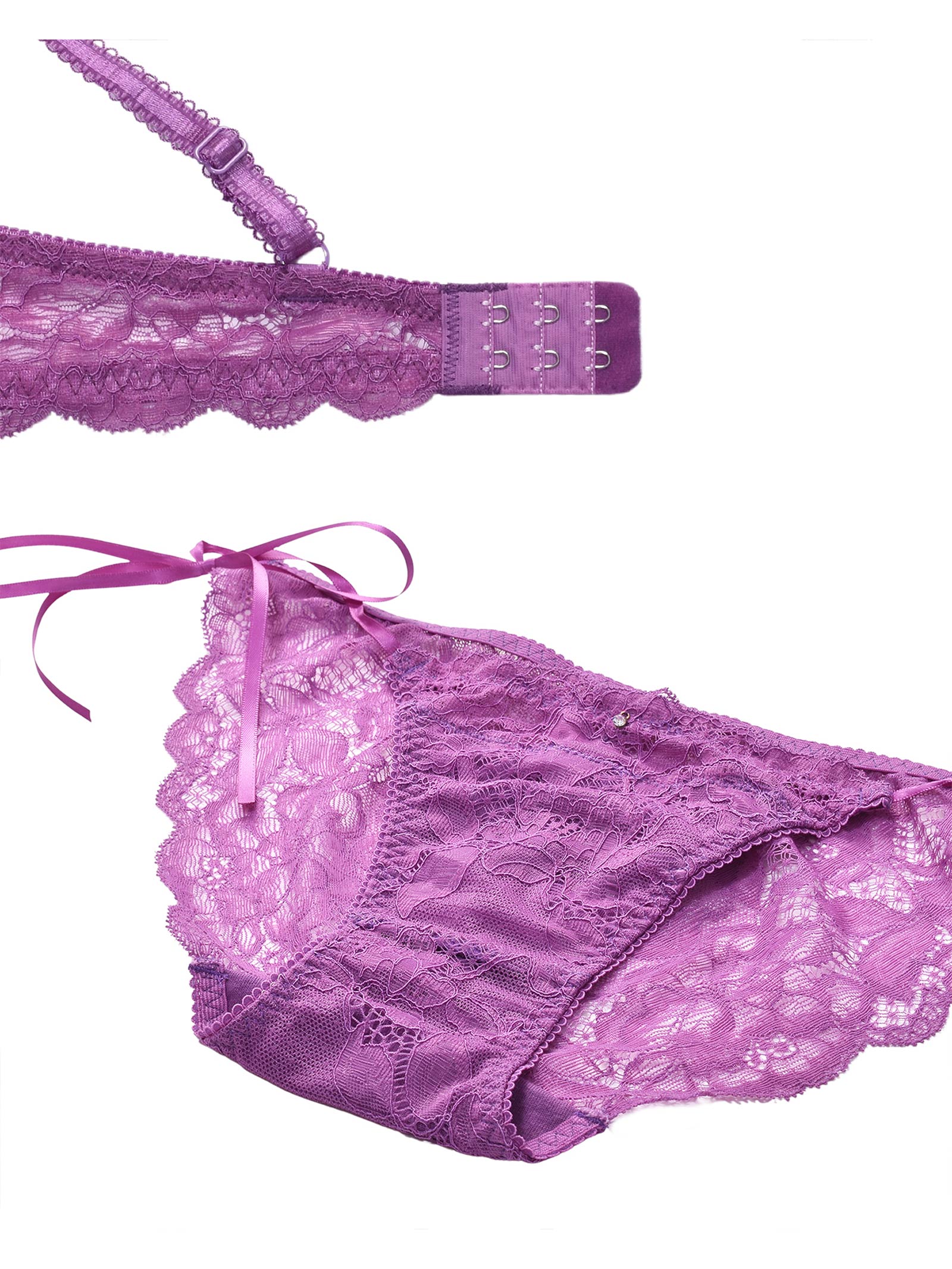 【Rちゃんプロデュース/LEMURA】LaceUp Ribbon Lingerie-フルバックセット-