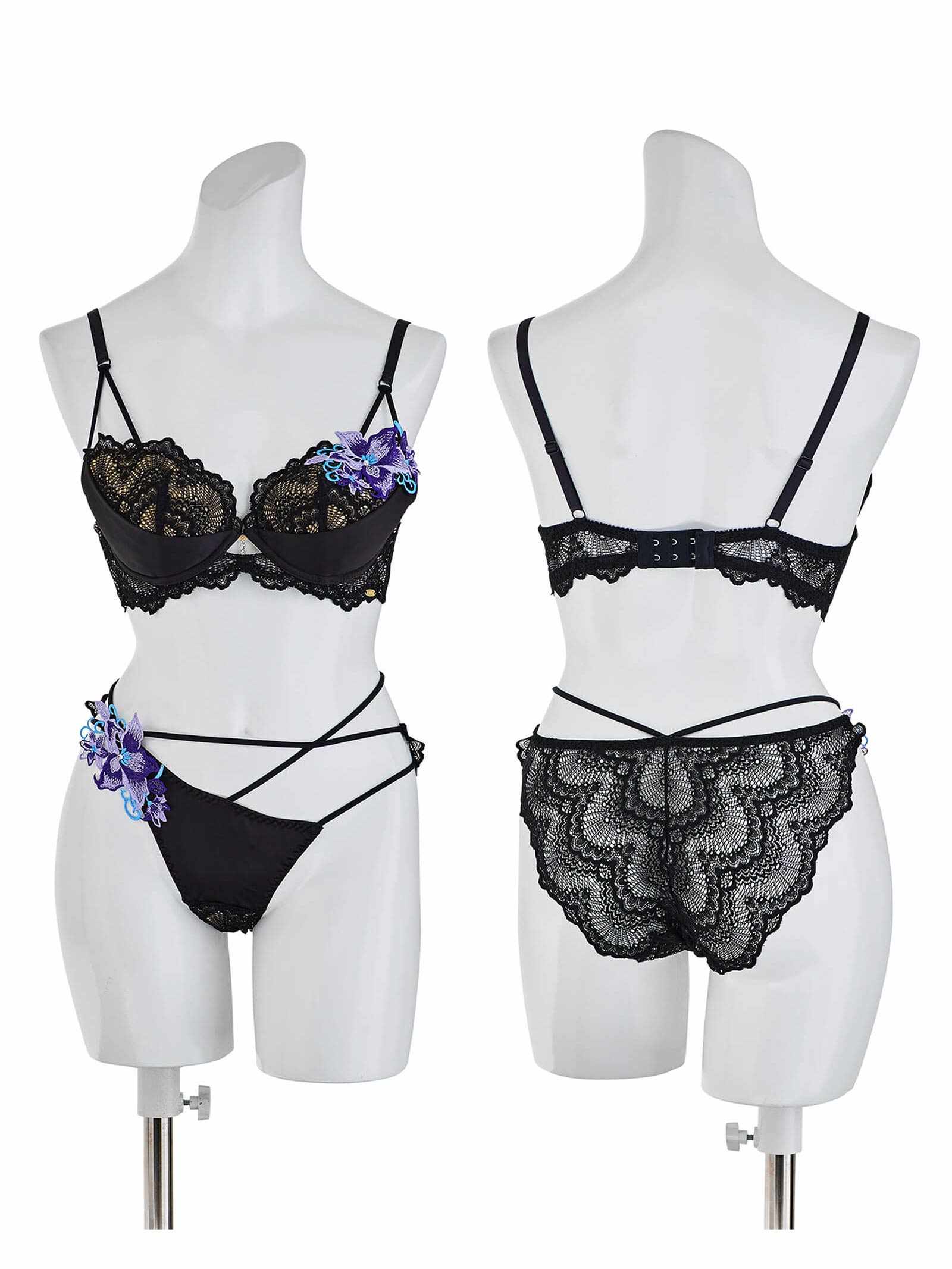 【Rちゃんプロデュース/LEMURA】Chemical Motif Satin Lingerie
-フルバックセット-