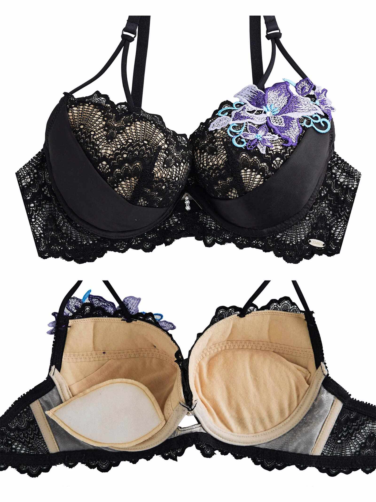 【Rちゃんプロデュース/LEMURA】Chemical Motif Satin Lingerie
-フルバックセット-