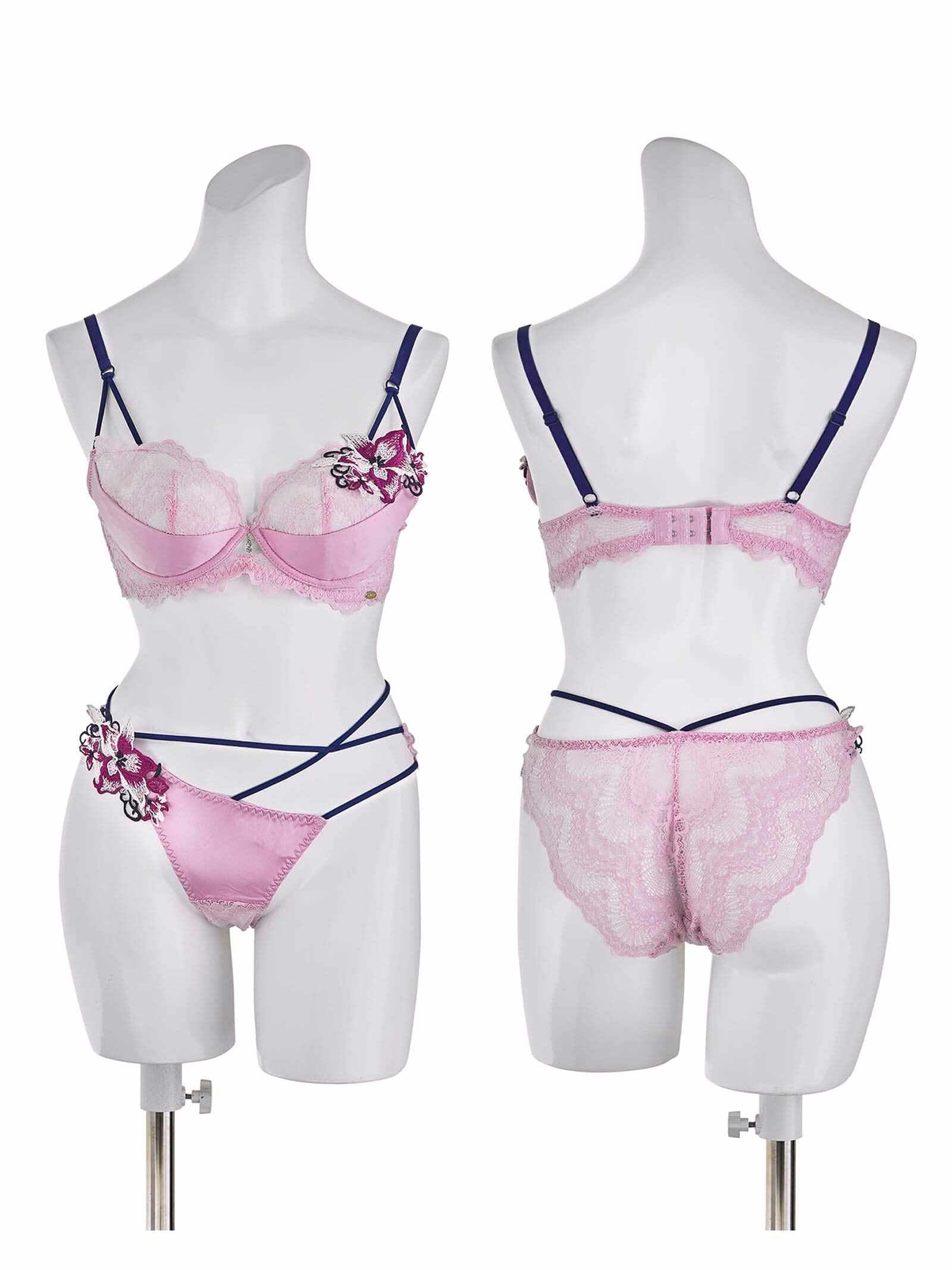 【Rちゃんプロデュース/LEMURA】Chemical Motif Satin Lingerie
-フルバックセット-