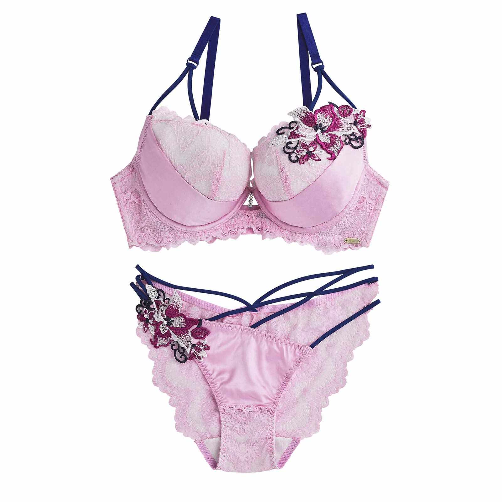 【Rちゃんプロデュース/LEMURA】Chemical Motif Satin Lingerie-フルバックセット-