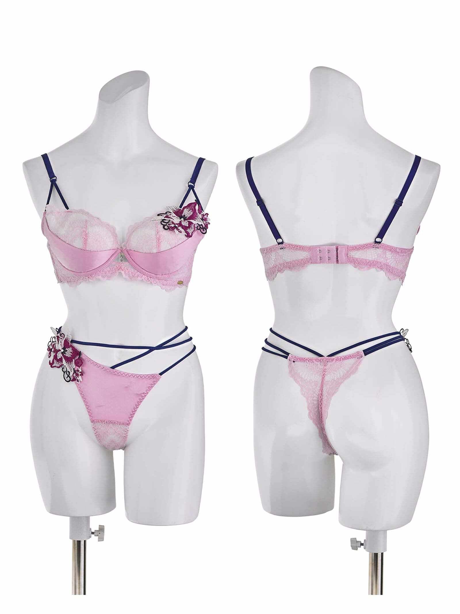 【Rちゃんプロデュース/LEMURA】Chemical Motif Satin Lingerie
-Tバックセット-