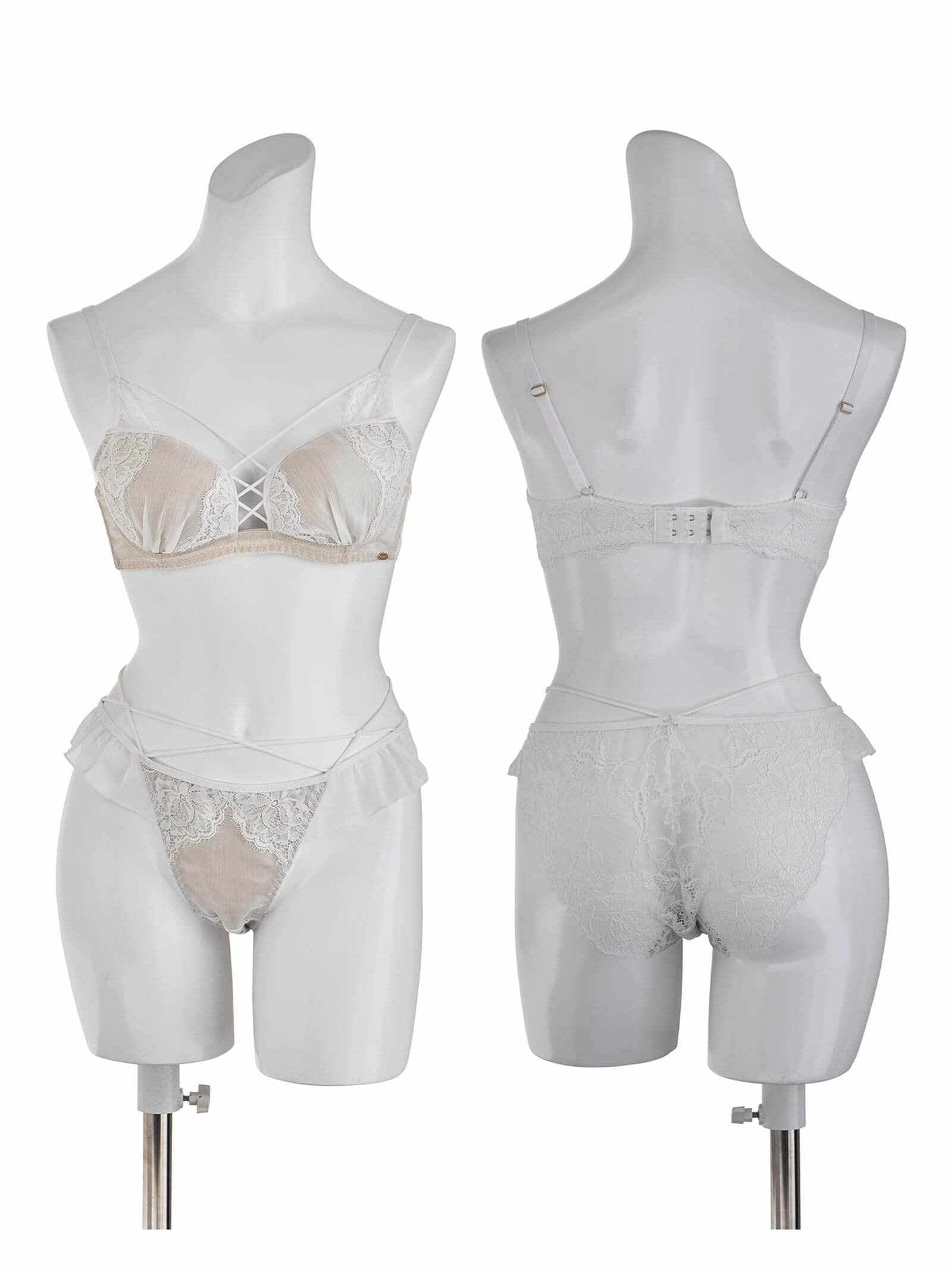 【Rちゃんプロデュース/LEMURA】Chiffon&Eyelash Lace Lingerie
-フルバックセット-