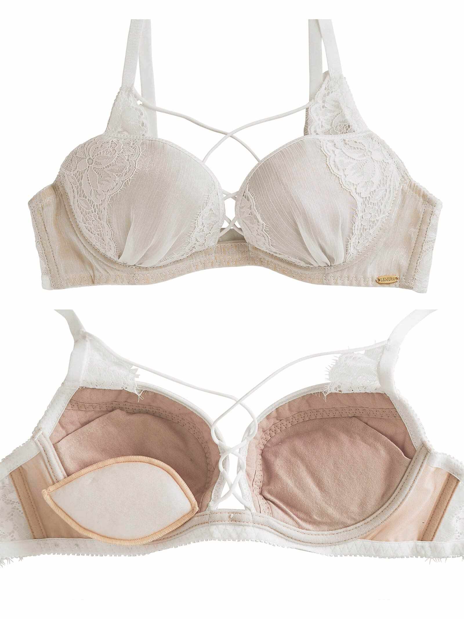 【Rちゃんプロデュース/LEMURA】Chiffon&Eyelash Lace Lingerie
-フルバックセット-