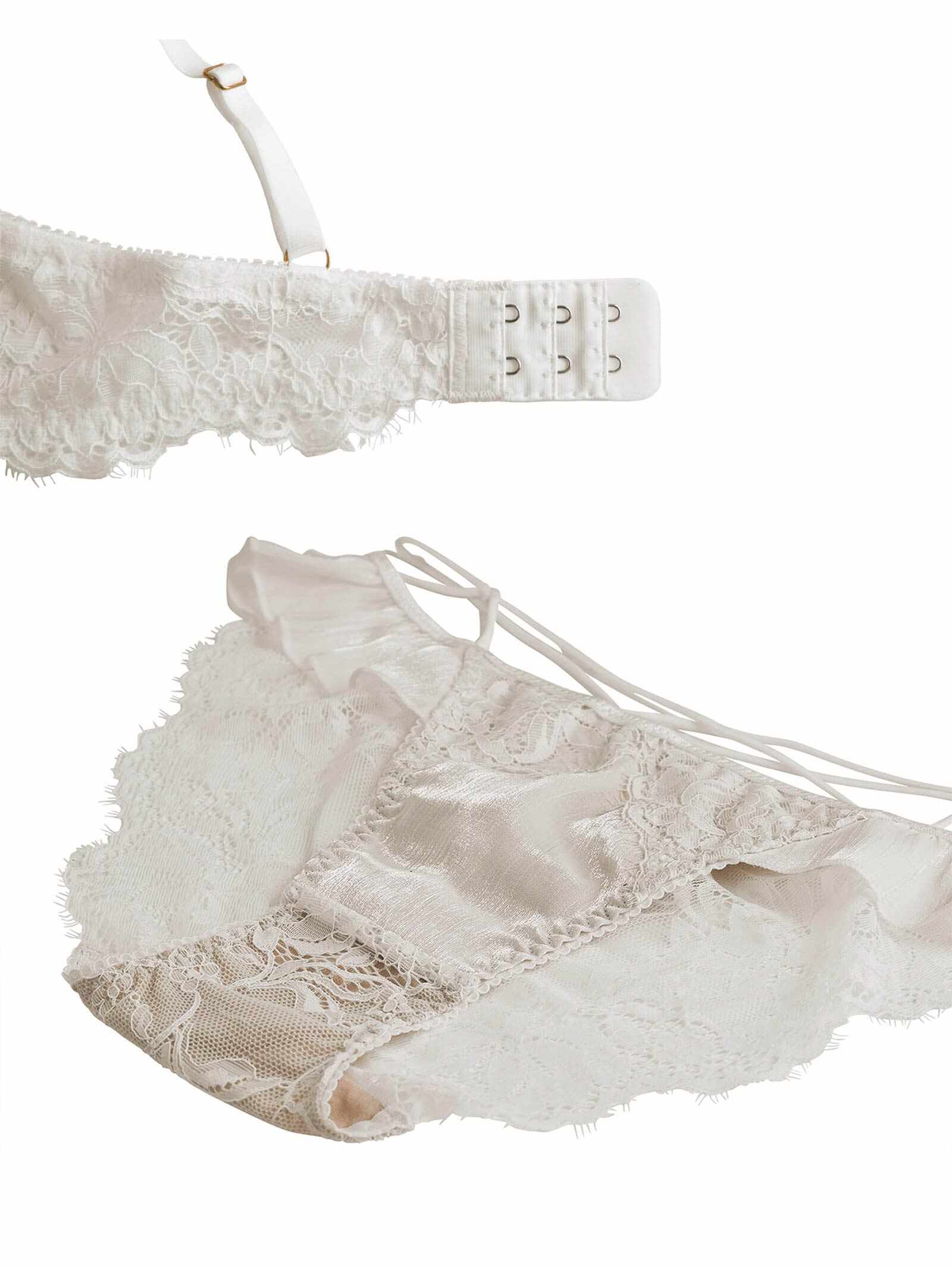 【Rちゃんプロデュース/LEMURA】Chiffon&Eyelash Lace Lingerie
-フルバックセット-