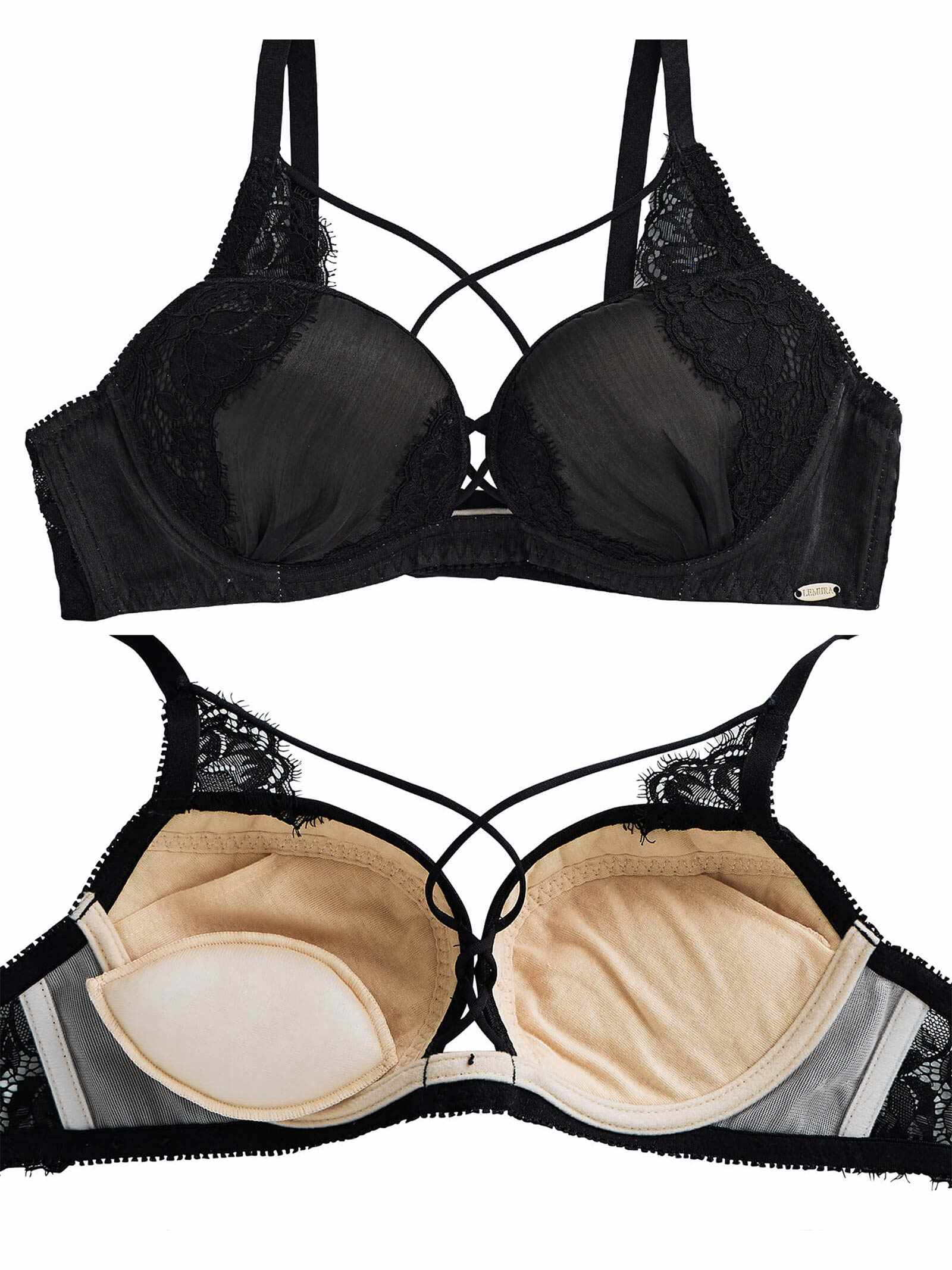 【Rちゃんプロデュース/LEMURA】Chiffon&Eyelash Lace Lingerie
-Tバックセット-