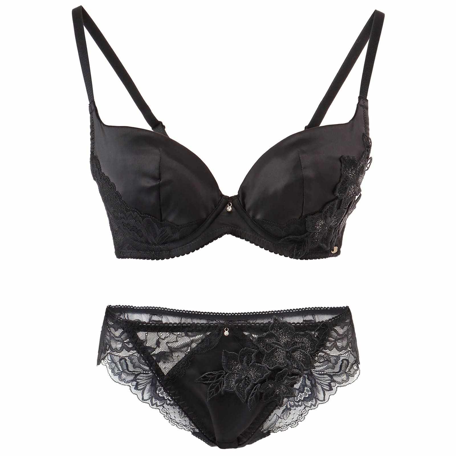 【Rちゃんプロデュース/LEMURA】Satin chemicalmotif Lingerie -フルバックセット-