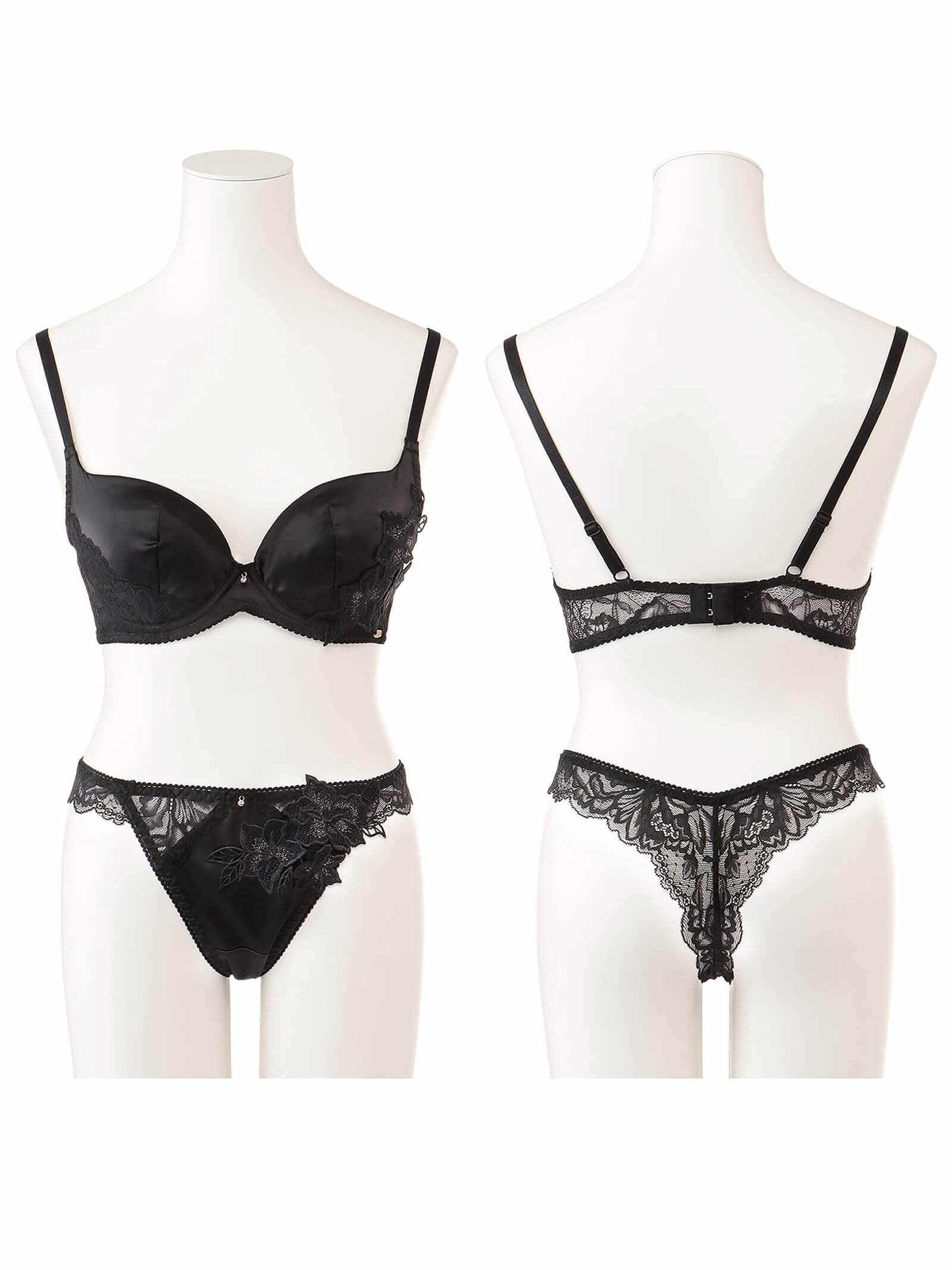 【LEMURA】Satin chemicalmotif Lingerie -Tバックセット- - 【公式】247Lingerie