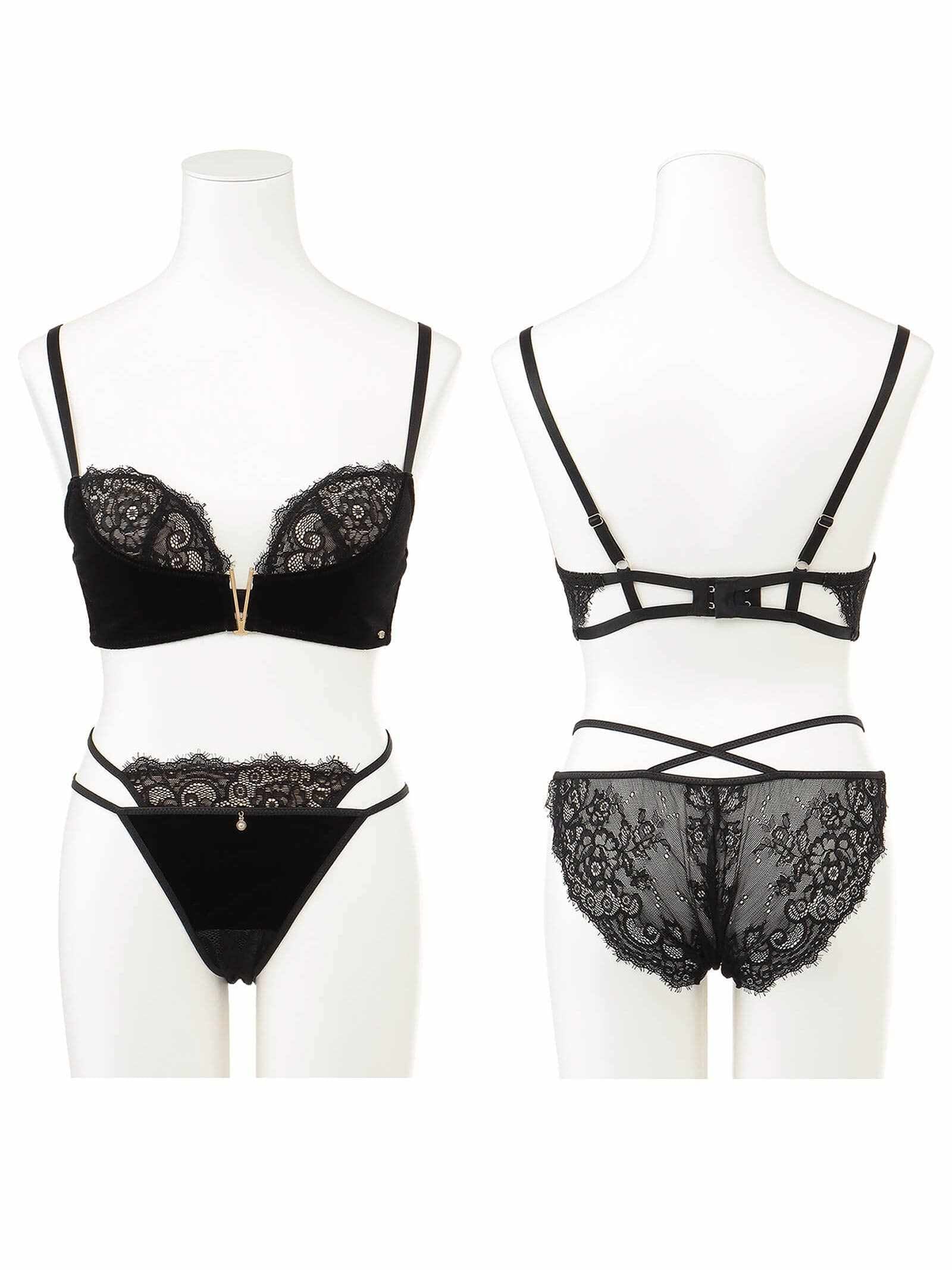 2/8新作!【Rちゃんプロデュース/LEMURA】Velvet&Lace Lingerie -フルバックセット-