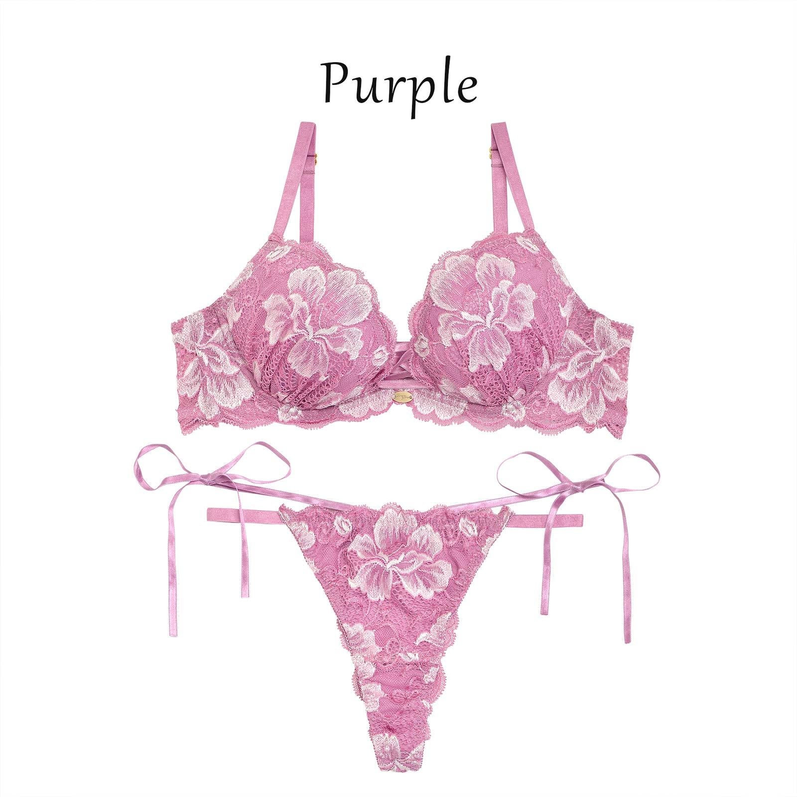 【吉木千沙都(ちぃぽぽ)着用/lunangelina】Venus flower Bra&T-back/Purple