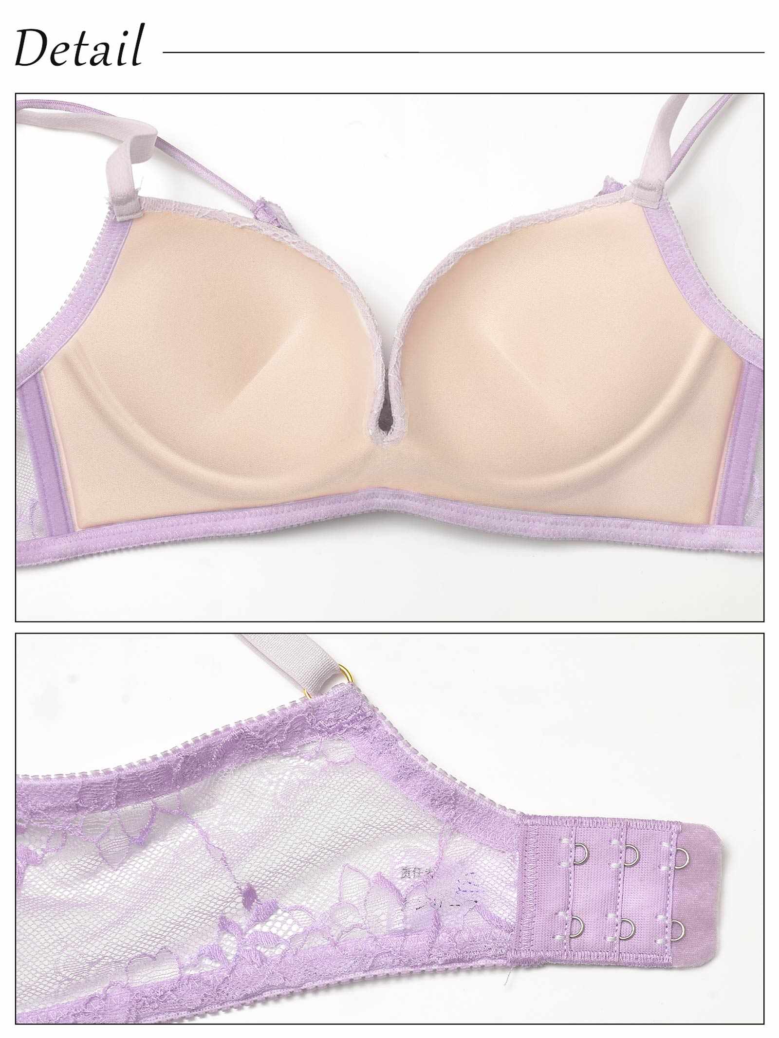 【吉木千沙都(ちぃぽぽ)プロデュース/lunangelina】Blossom Lacy Bra / Lavender - 【公式】247Lingerie