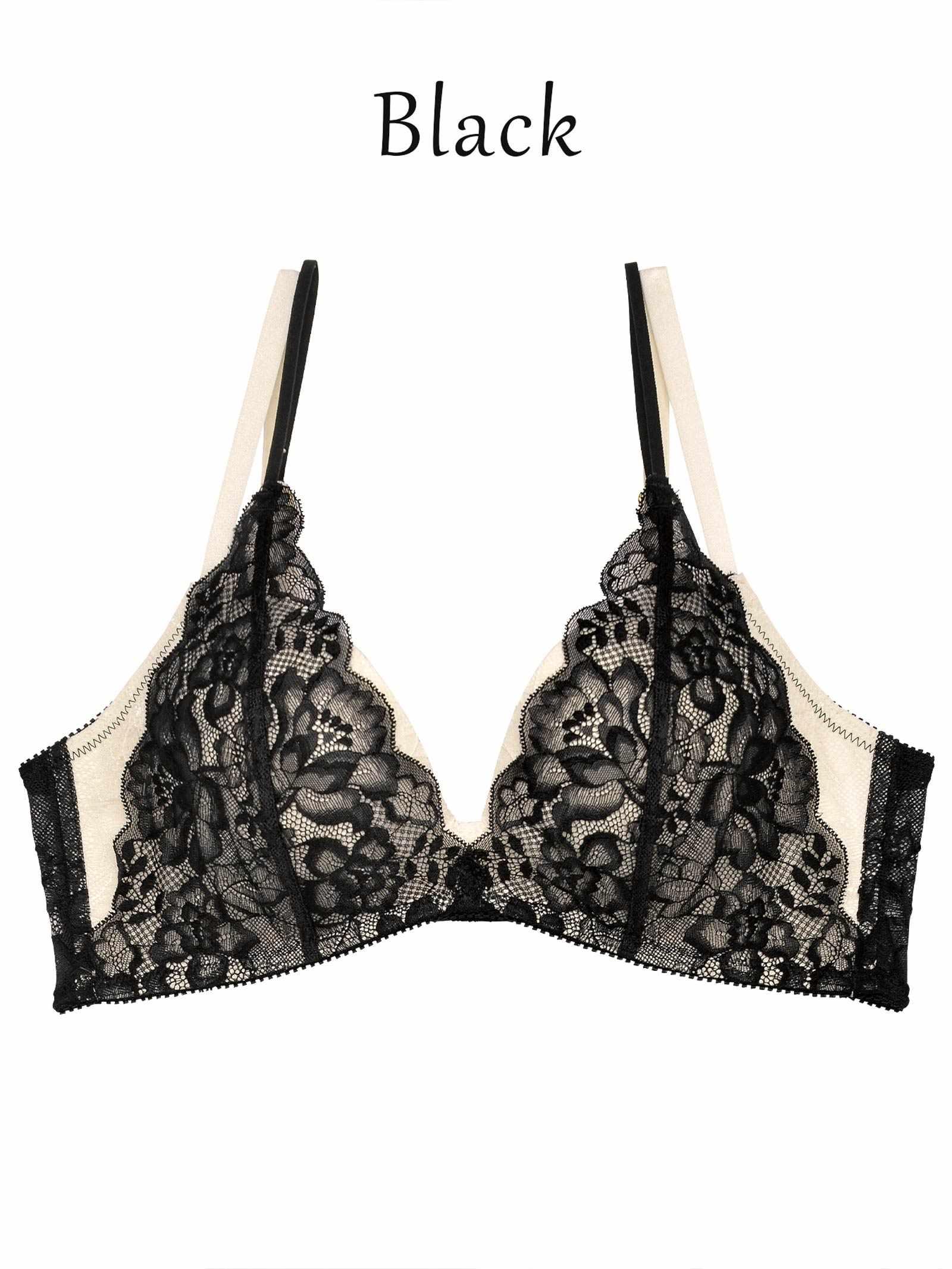 【吉木千沙都(ちぃぽぽ)プロデュース/lunangelina】Blossom Lacy Bra / Black - 【公式】247Lingerie