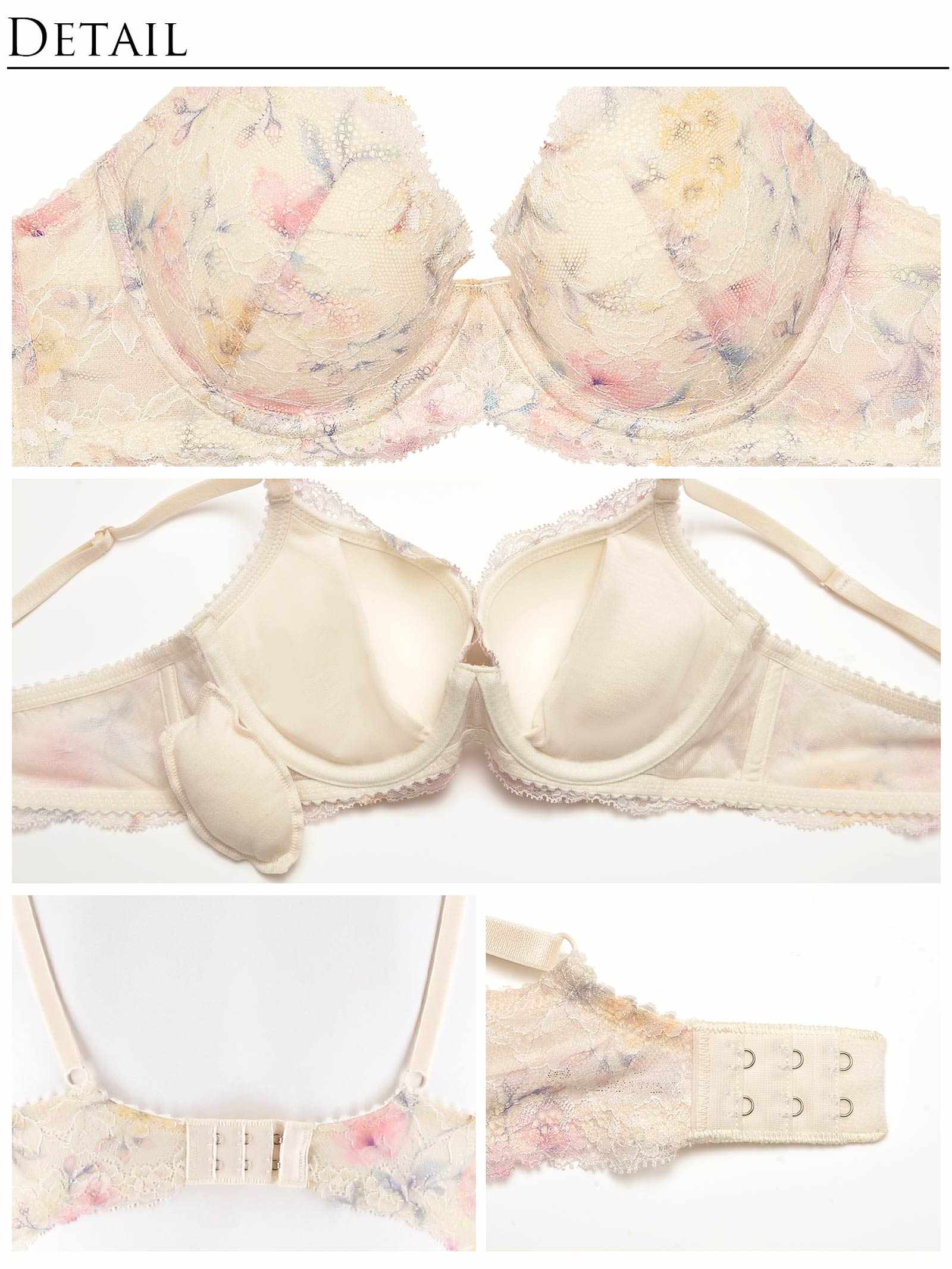 【ダレノガレ明美プロデュース/GARRONE】Flower Crown Print Bra フラワークラウンプリントブラ / CREAM