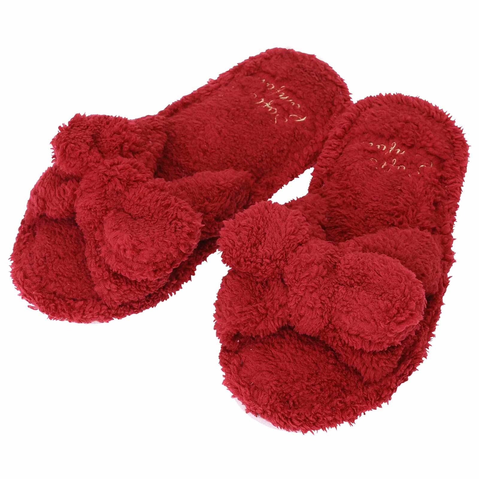 モコモコリボンルームスリッパ