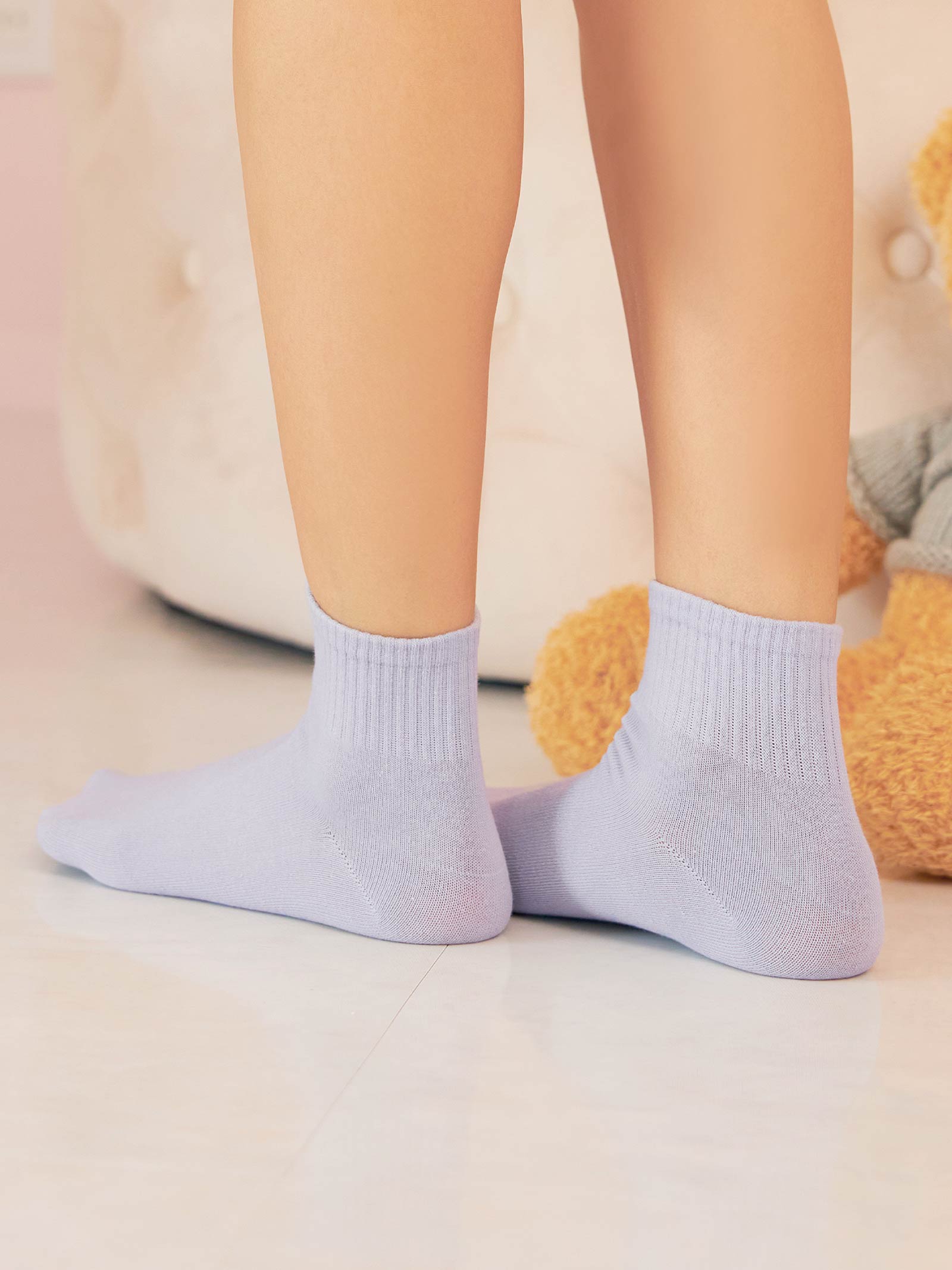 11/17新作!ワンカラーリブショートソックス