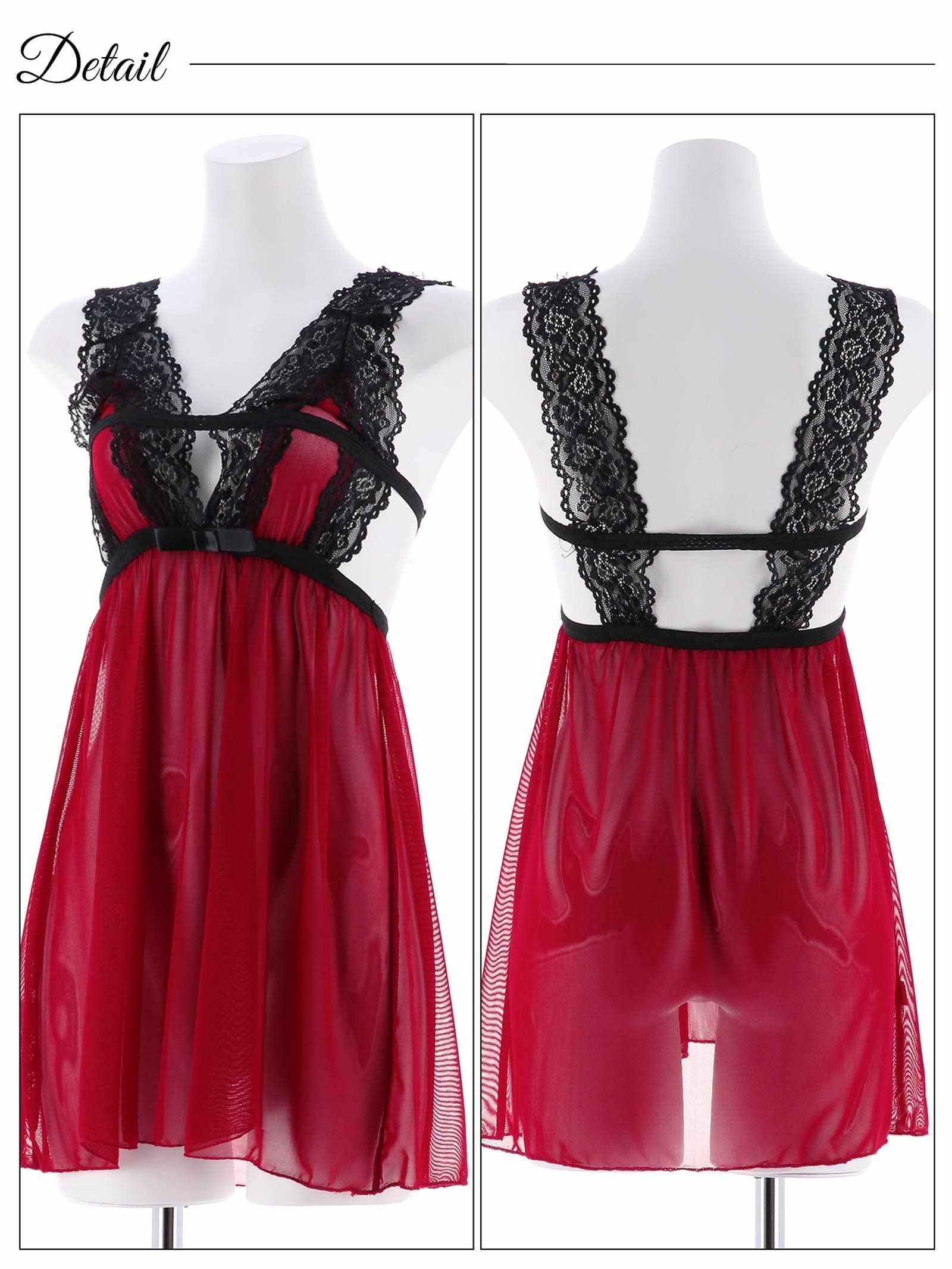 2/7再販!エプロン風レースリボンシアーベビードール - 【公式】247Lingerie