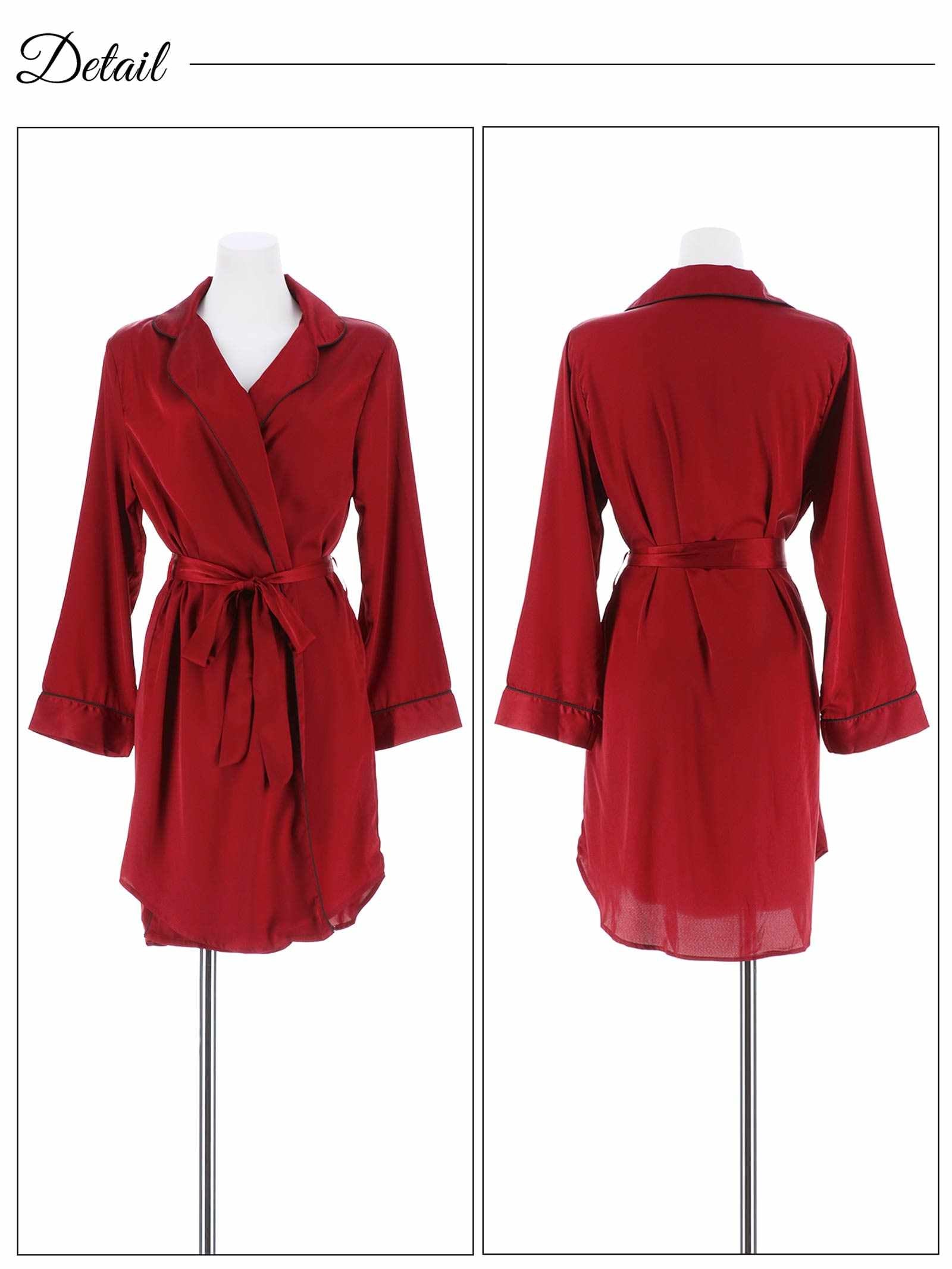 11/27新作!バイカラーパイピングガウンルームウェア