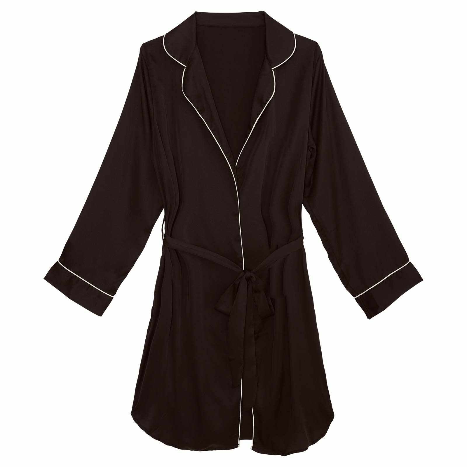 12/17再販!バイカラーパイピングガウンルームウェア