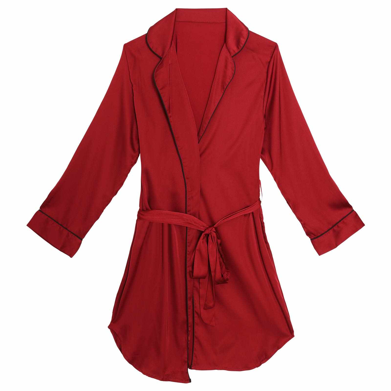 12/17再販!バイカラーパイピングガウンルームウェア