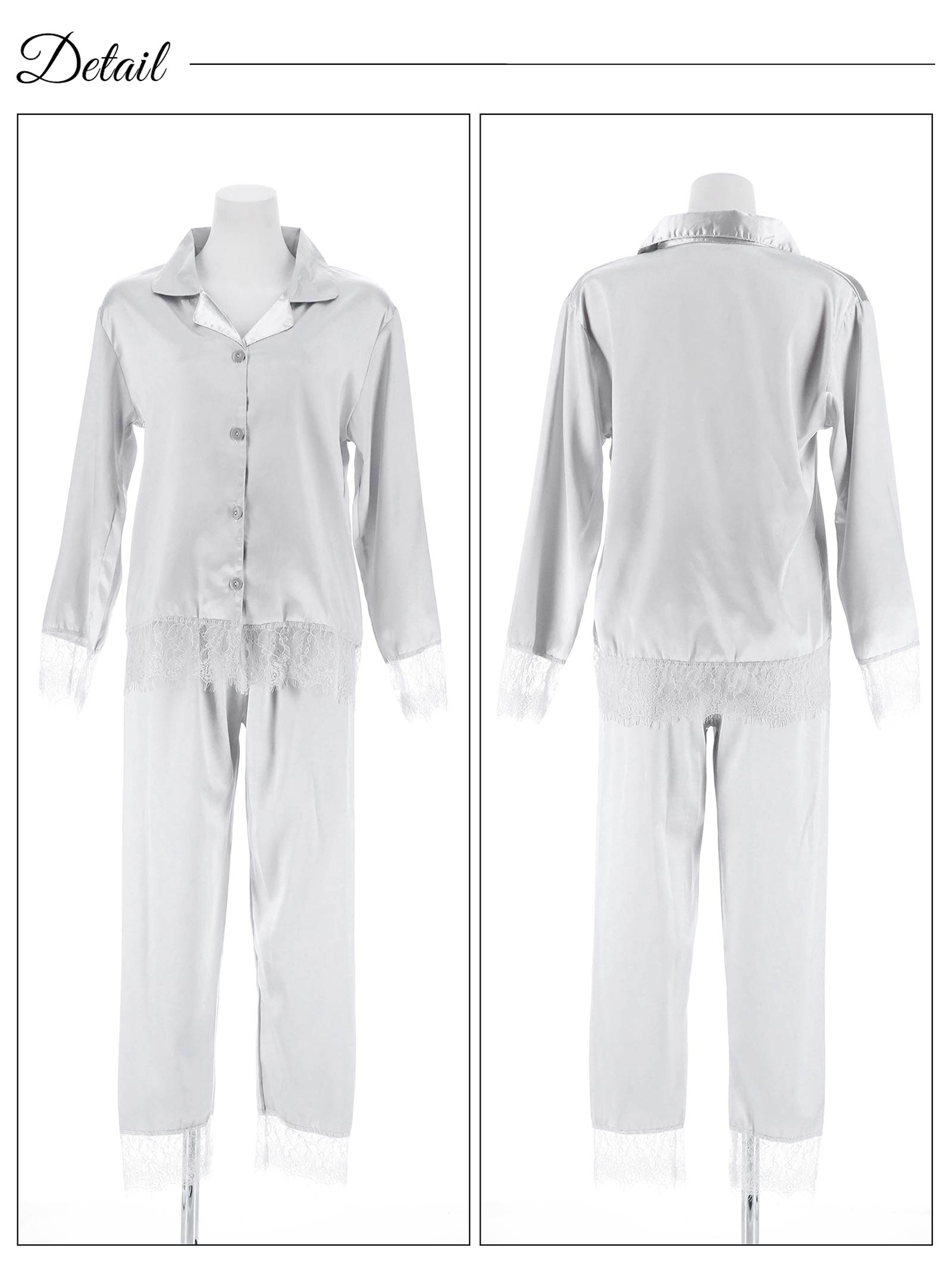 12/22新作!シルキーヘムレーストップス&ロングパンツルームウェア