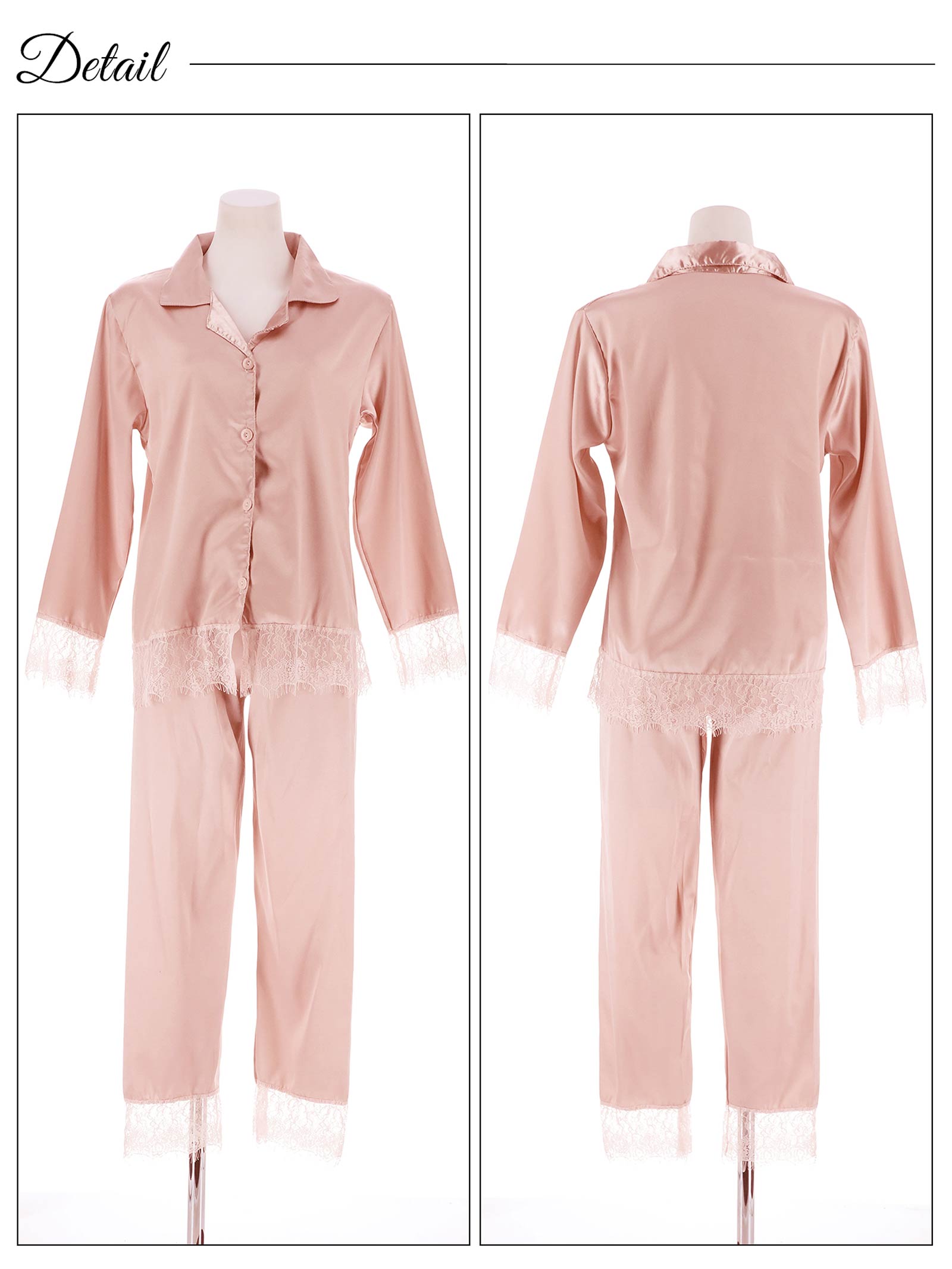 12/22新作!シルキーヘムレーストップス&ロングパンツルームウェア