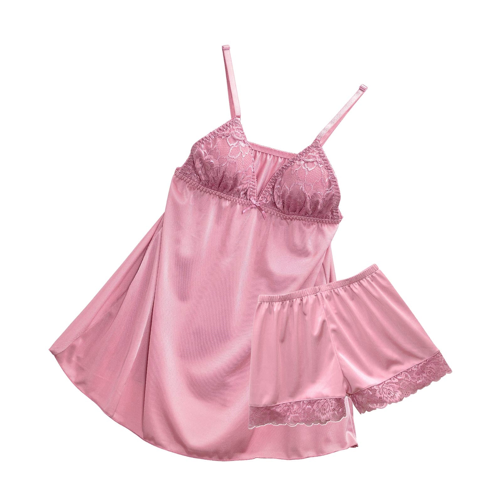 12/5再販!ディープカラーサテンベビードール&タップパンツ