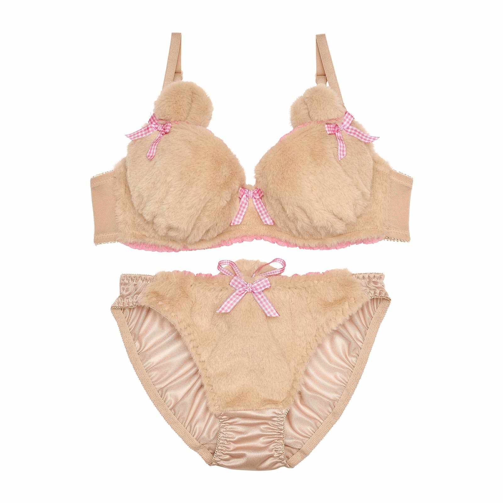 ラブリーテディベアブラジャー&フルバックショーツ