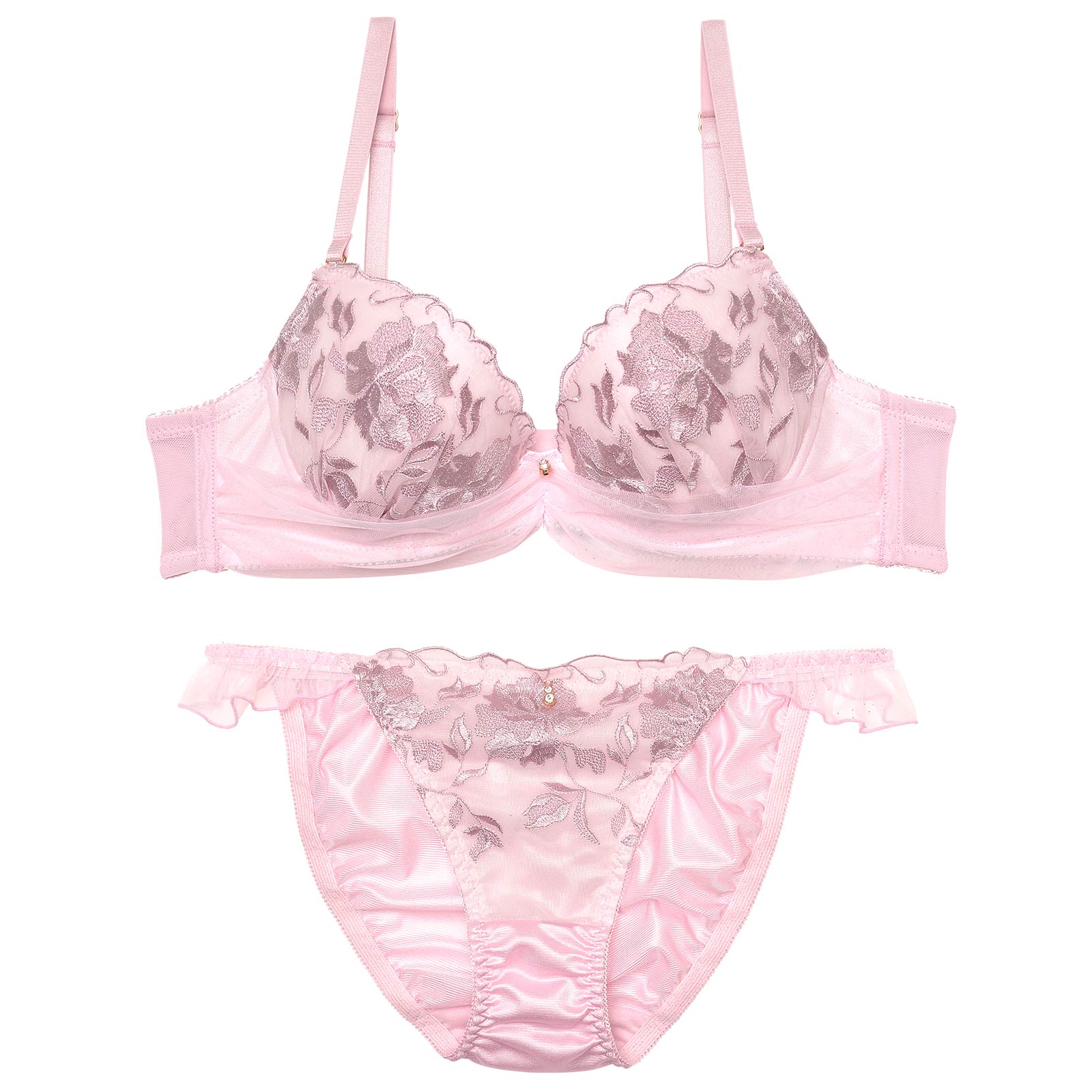 クラシックフィオーレチュールブラジャー&フルバックショーツ