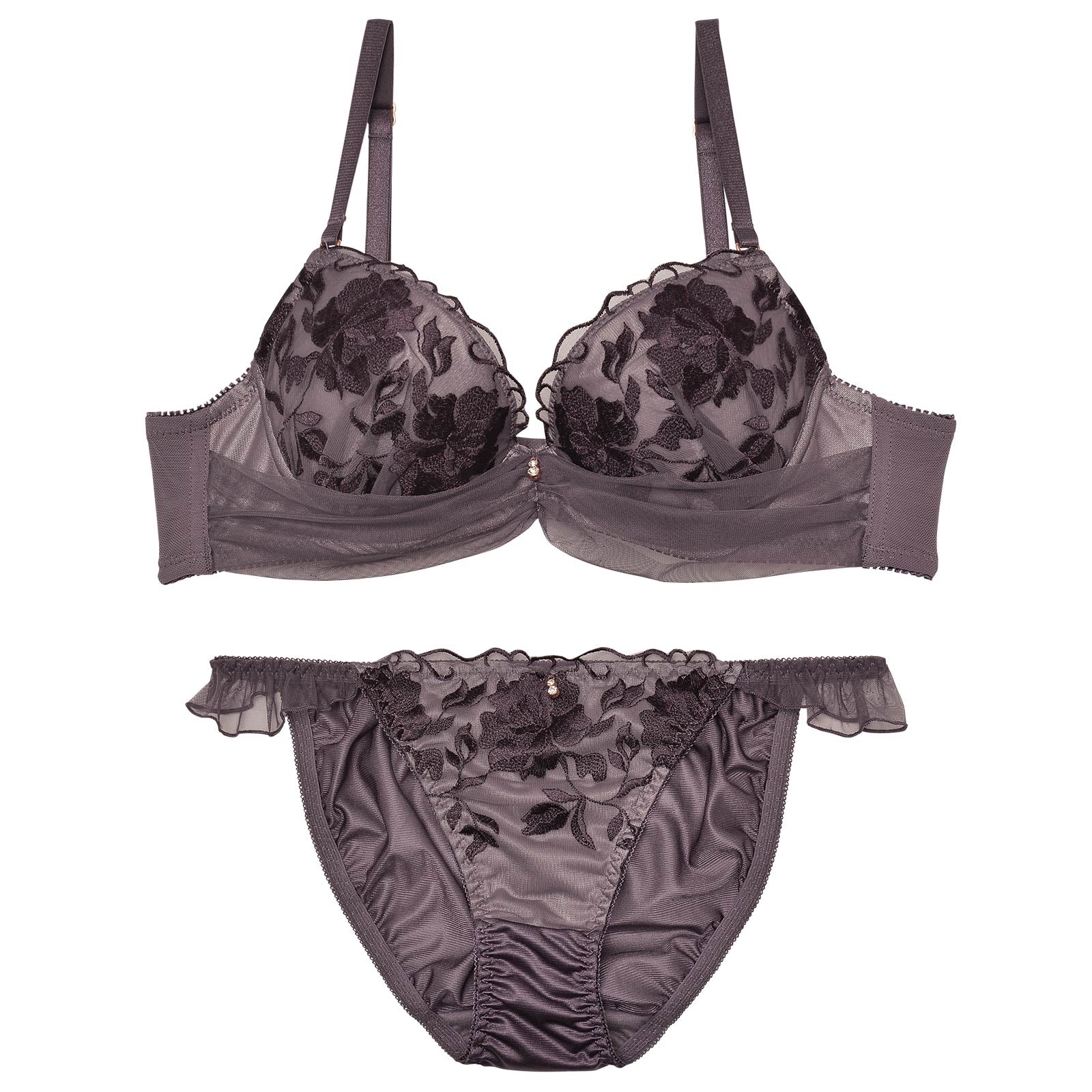 クラシックフィオーレチュールブラジャー&フルバックショーツ