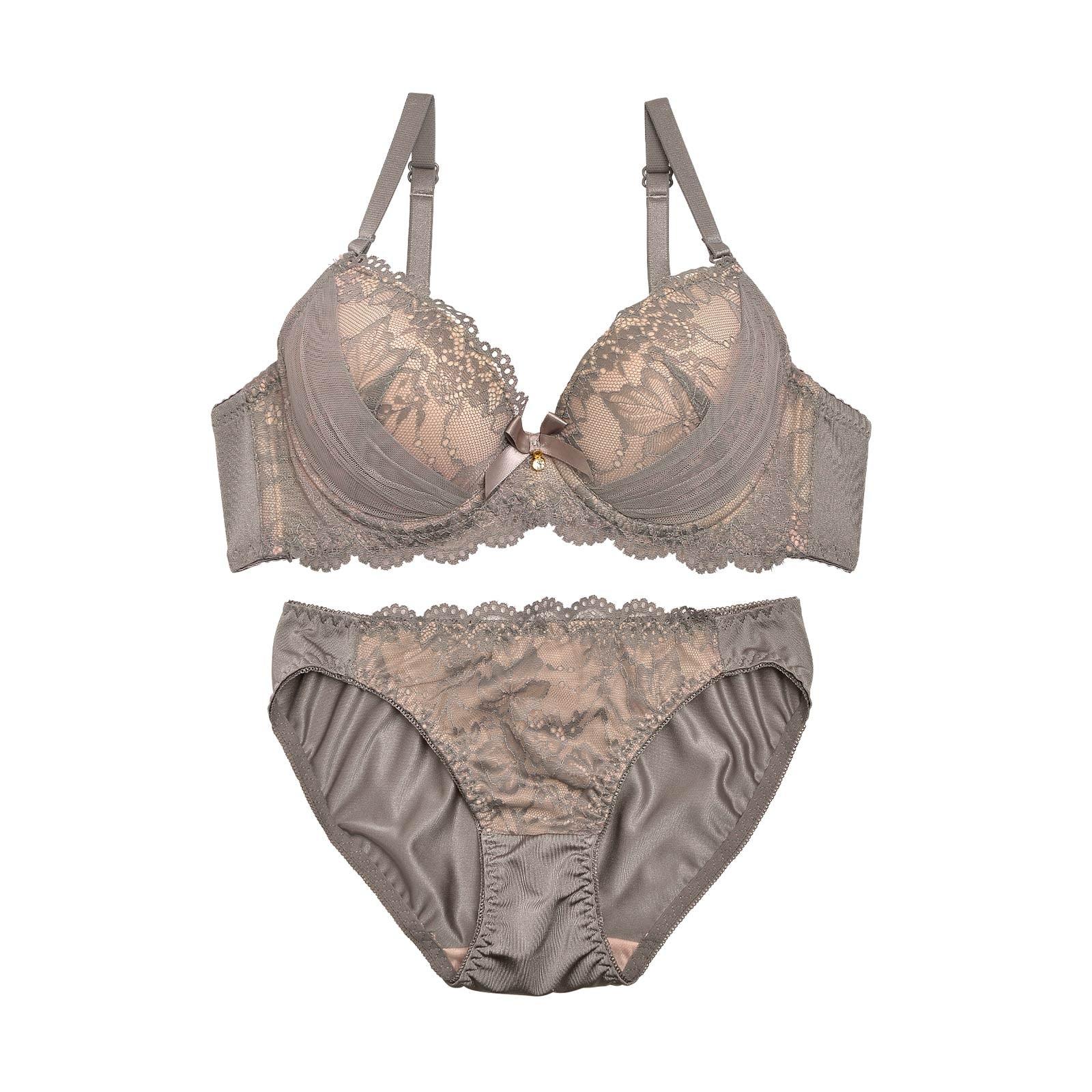 ヌーディーエレガントレースブラジャー&フルバックショーツ - 【公式】247Lingerie