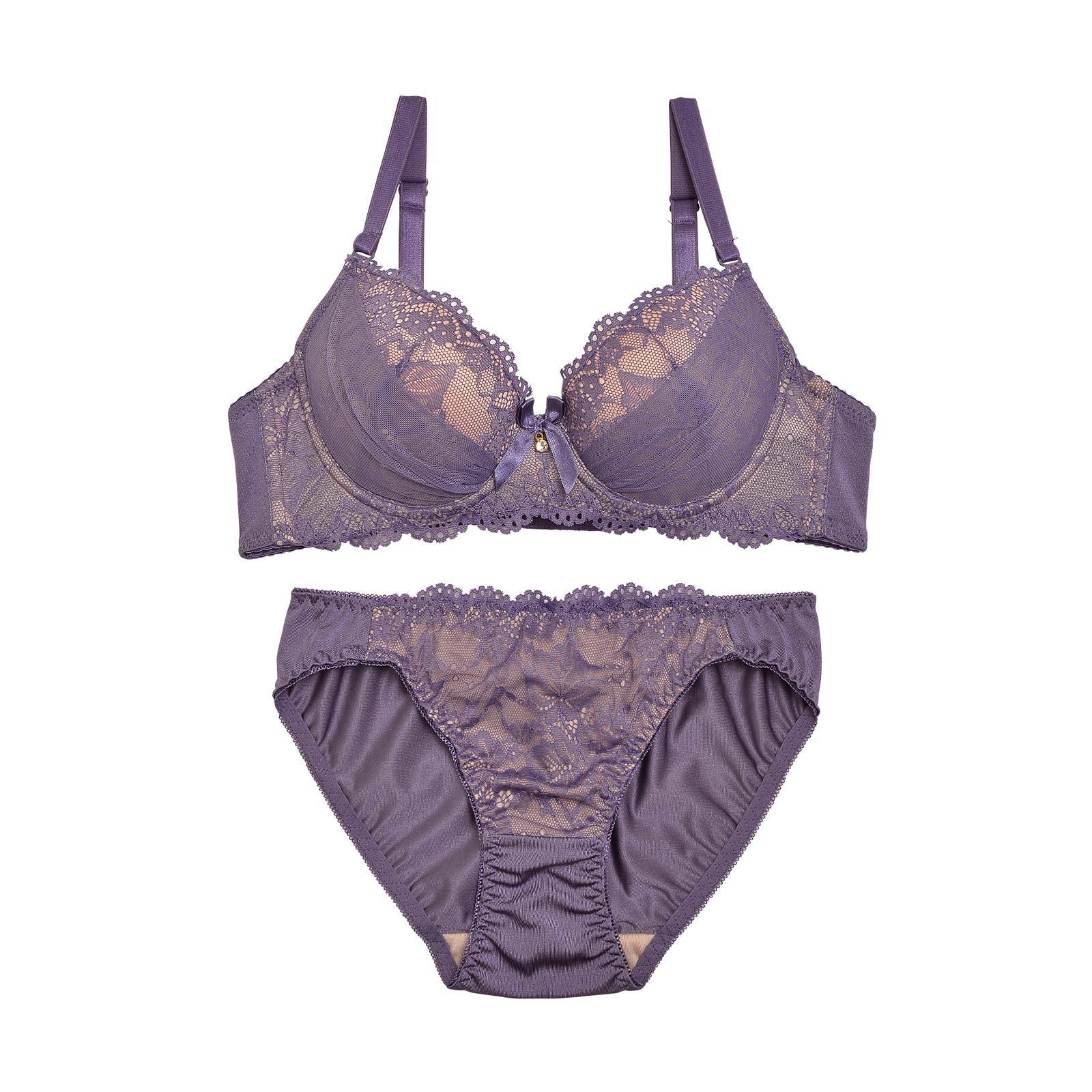 ヌーディーエレガントレースブラジャー&フルバックショーツ - 【公式】247Lingerie