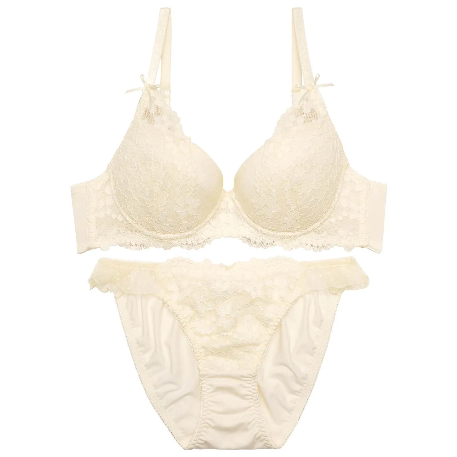 フェミニンパステルフルールブラジャー&フルバックショーツ - 【公式】247Lingerie