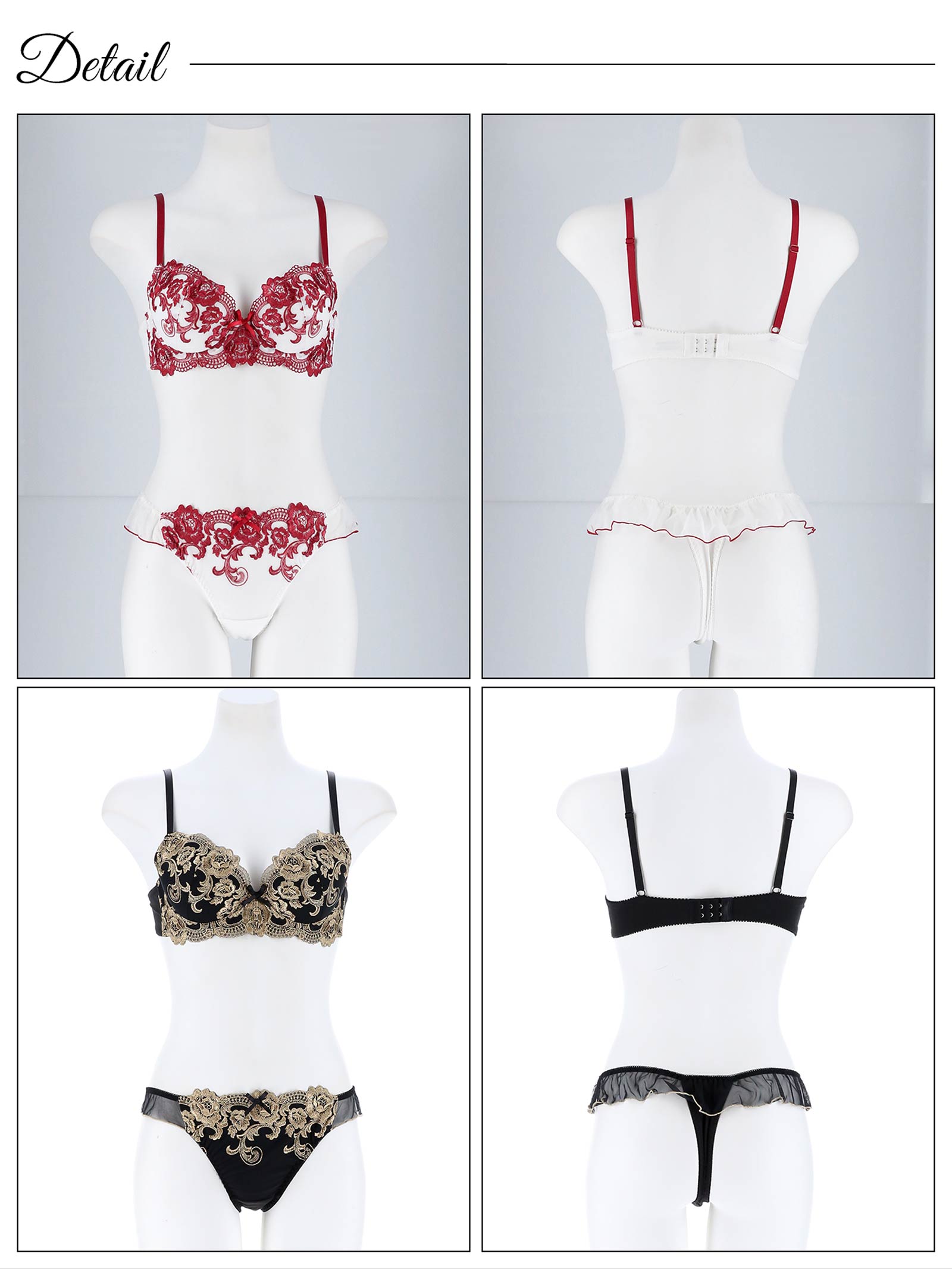 1/10新作!ゴージャスローズフリルブラジャー&Tバックショーツ