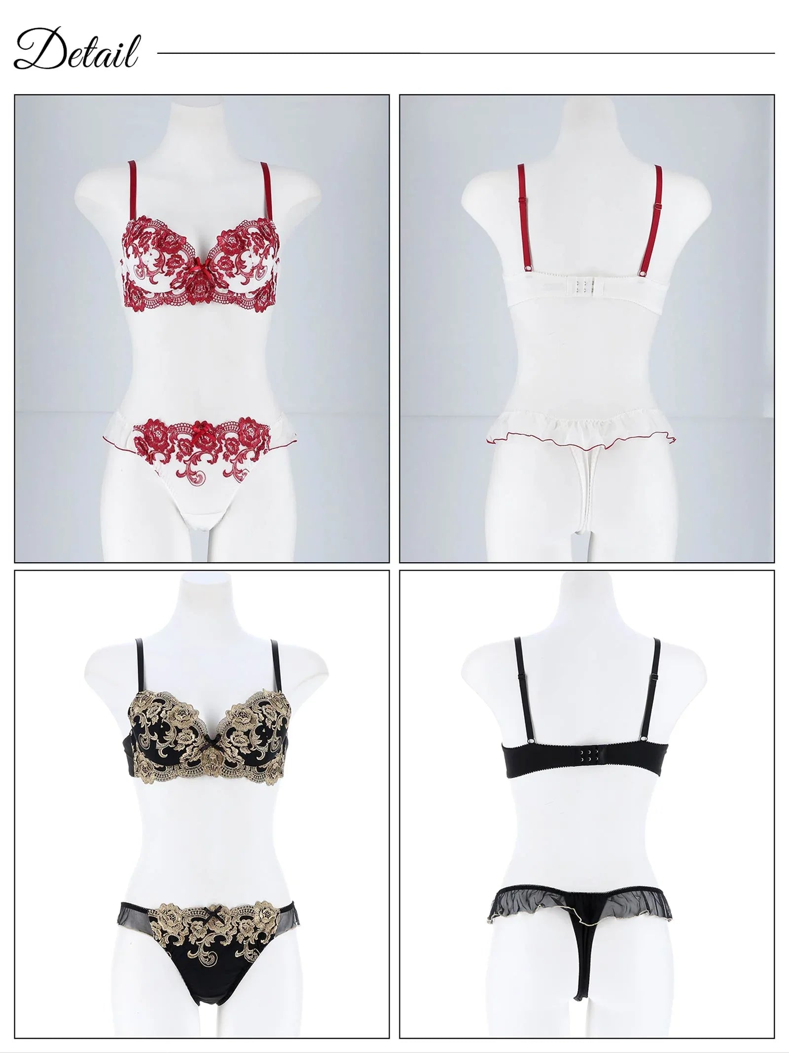 ゴージャスローズフリルブラジャー&Tバックショーツ - 【公式】247Lingerie