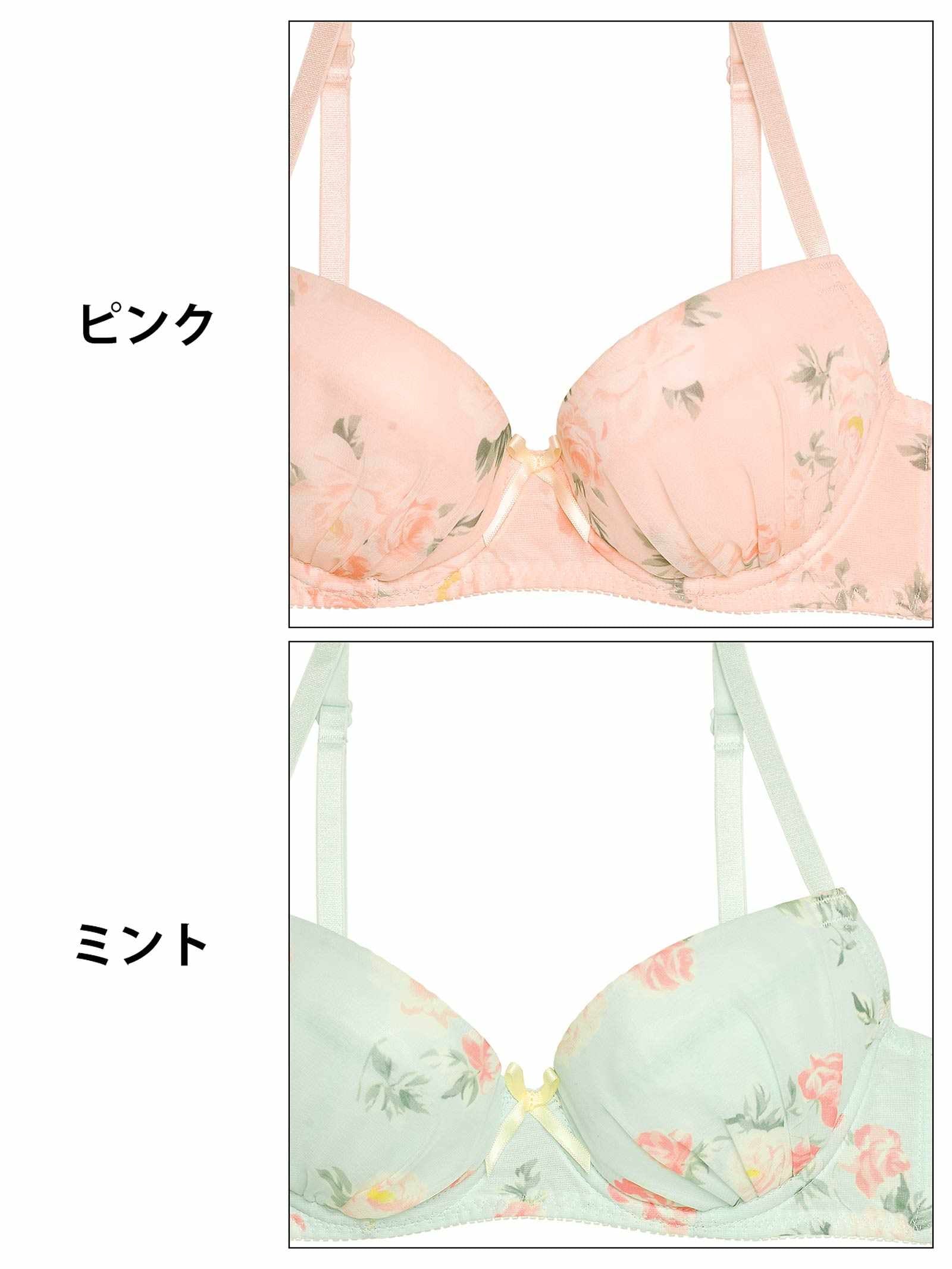 3/13新作!スイートローズシフォンブラジャー&フルバックショーツ